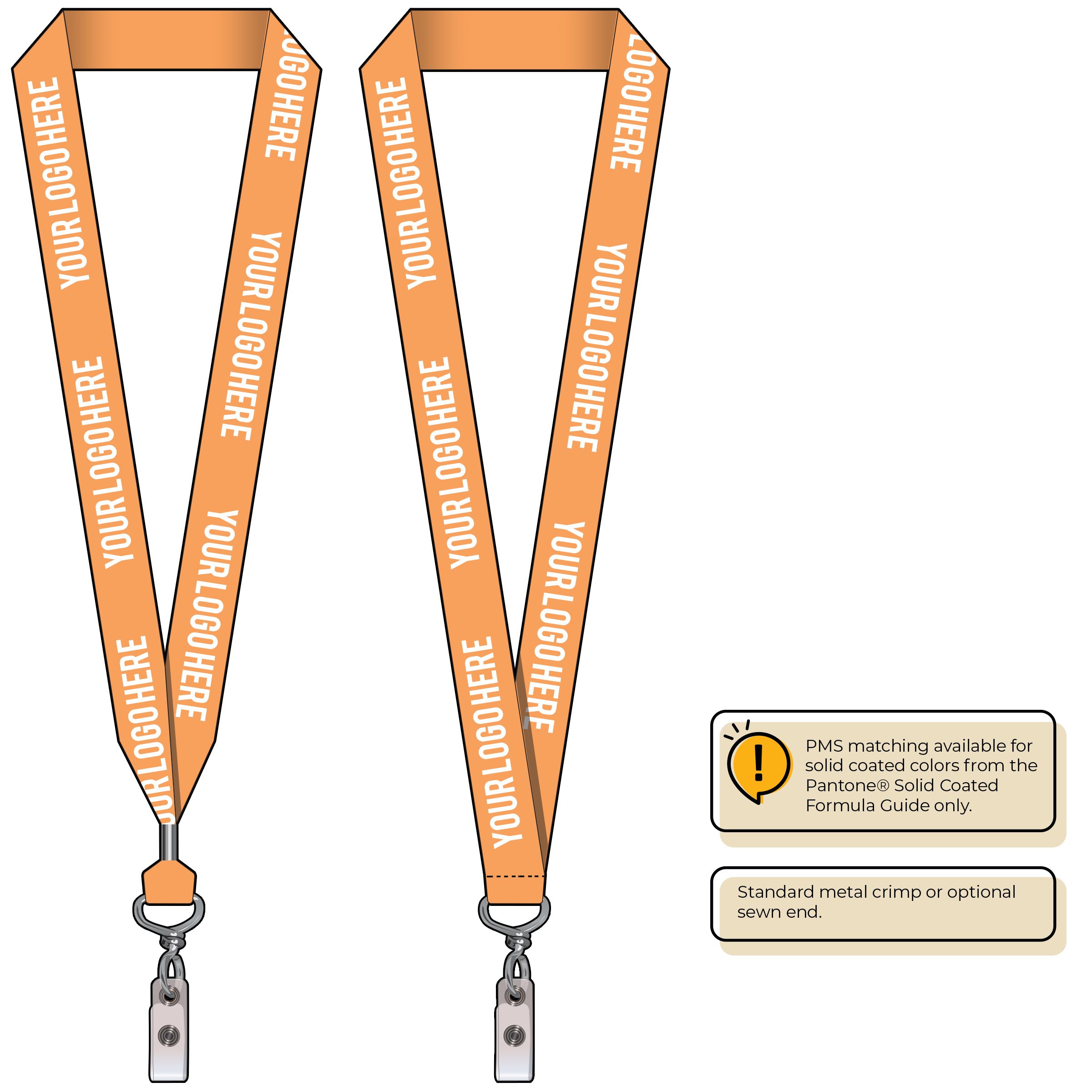 BHN014 | 1" Neon MicroWeave Silkscreen Lanyards :: NON-STANDARD END ATTACHMENTS