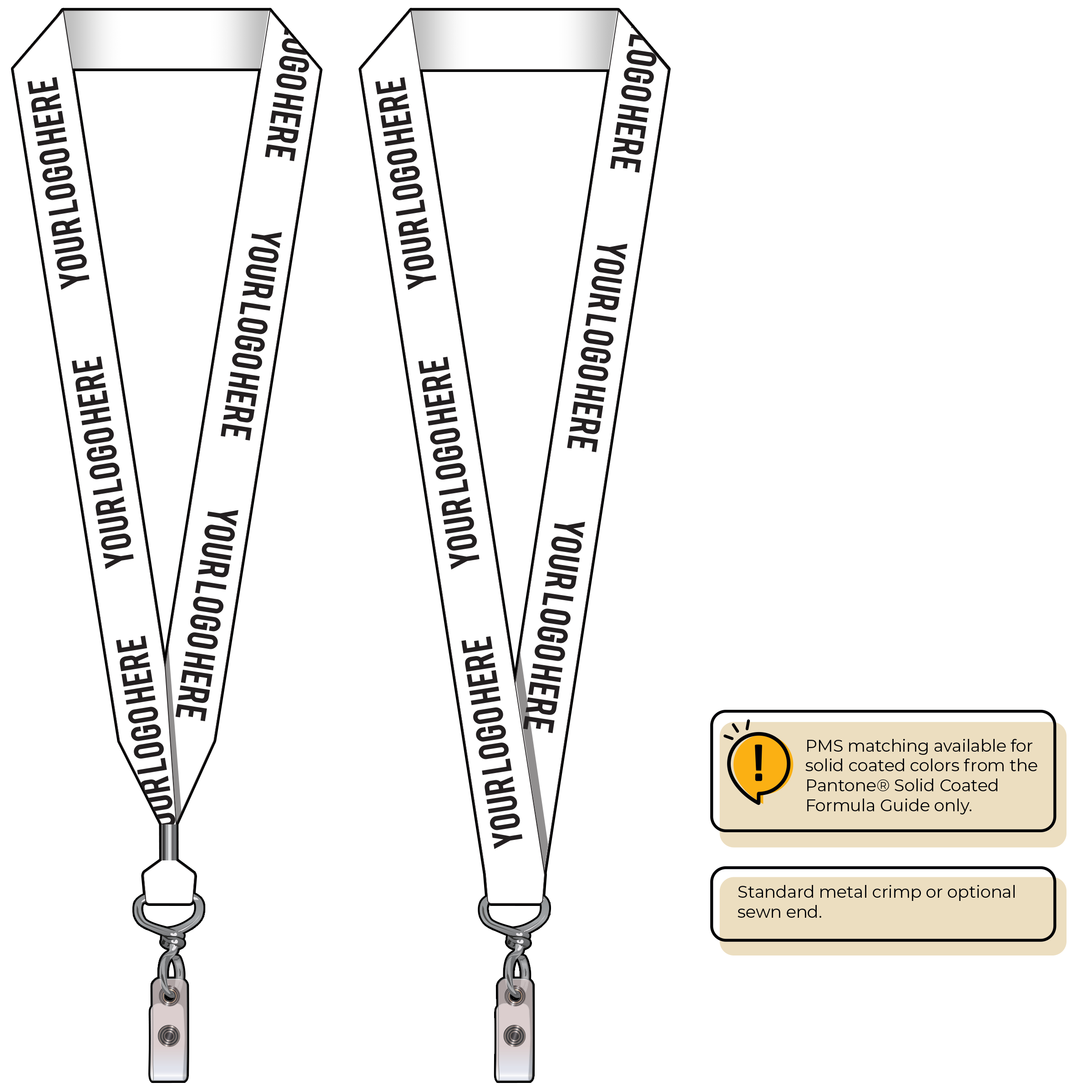 BH0014 | 1" MicroWeave Silkscreen Lanyards :: NON-STANDARD END ATTACHMENTS