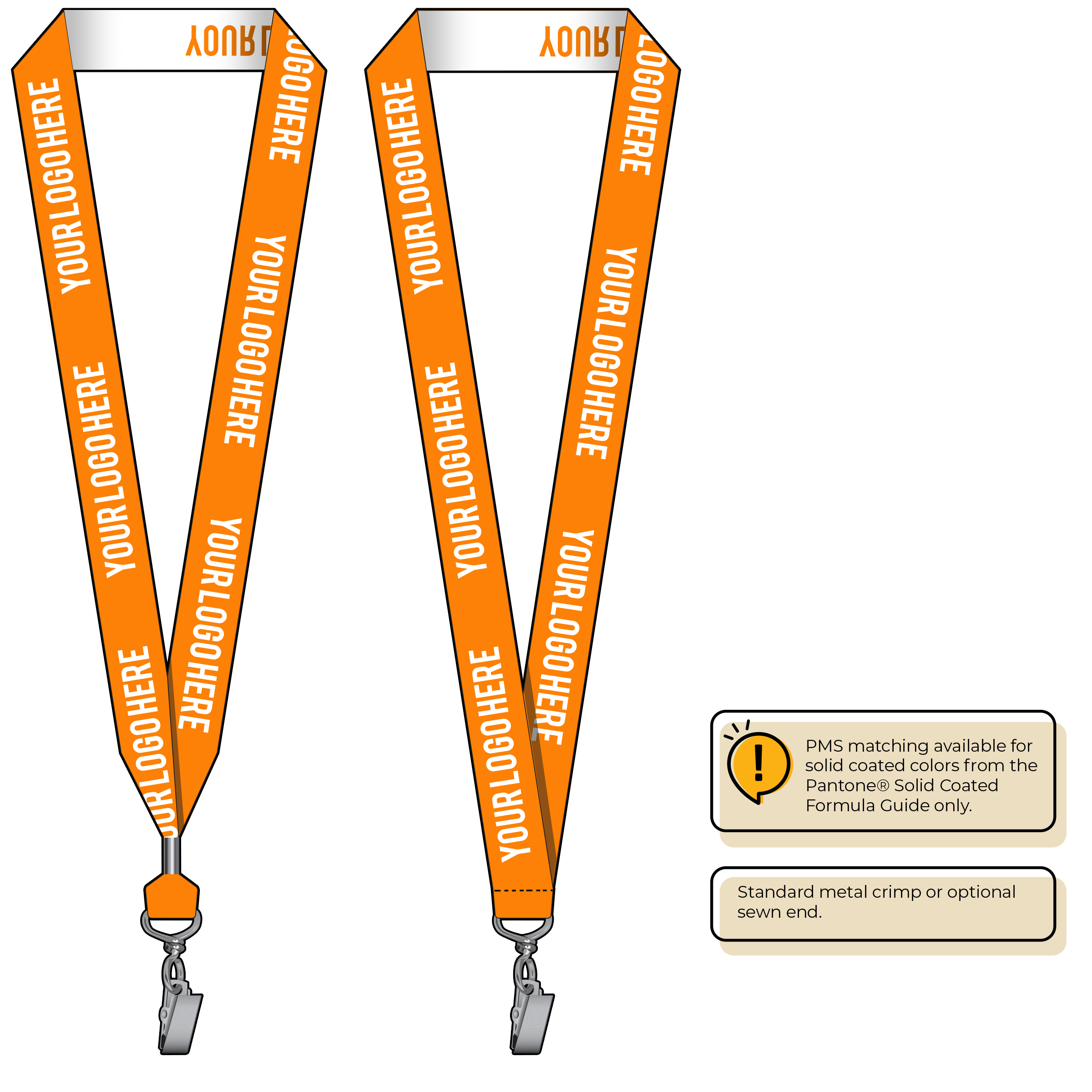 BH0024 | 1" Woven Lanyards :: STANDARD END ATTACHMENTS