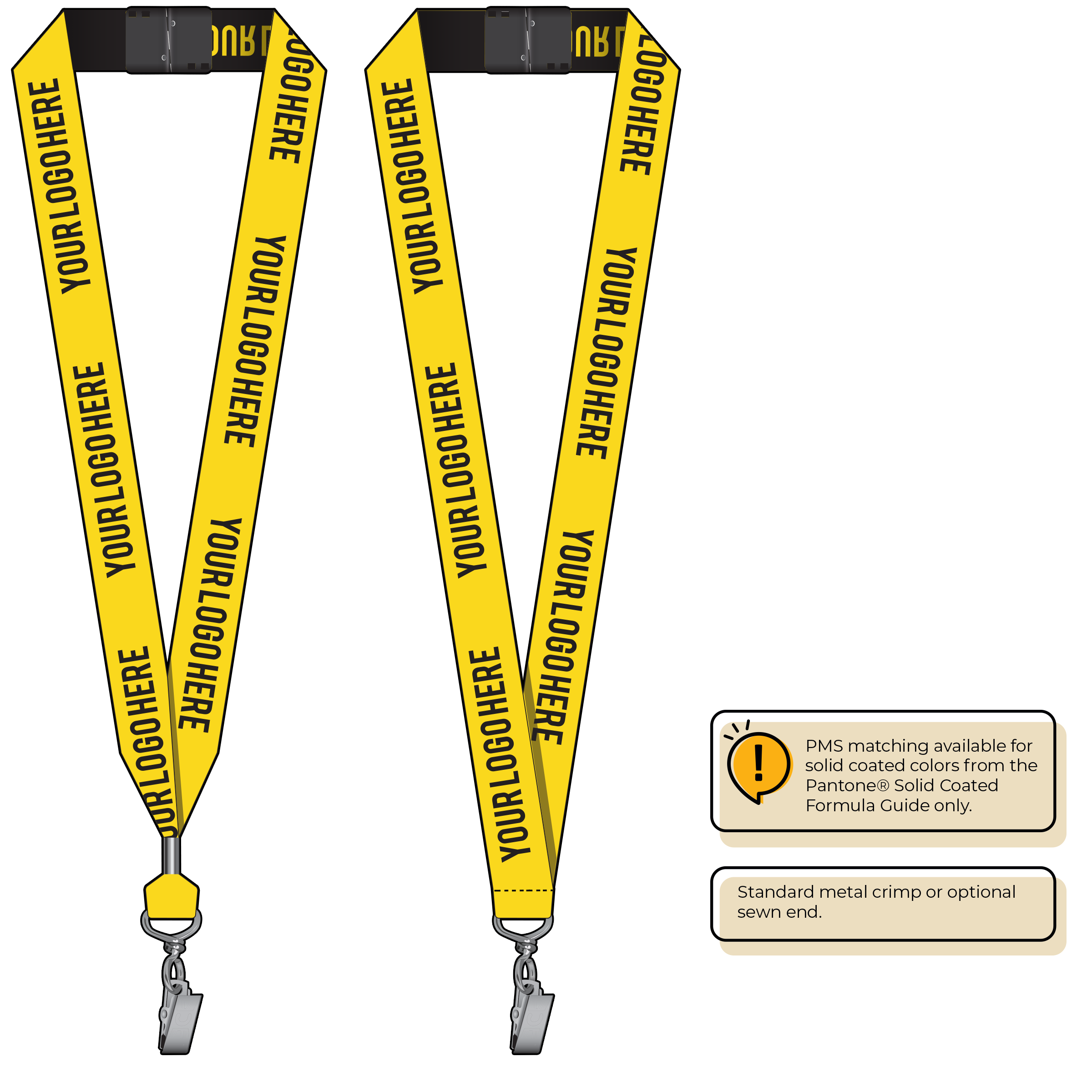 BH0024 | 1" Woven Lanyards :: STANDARD END ATTACHMENTS