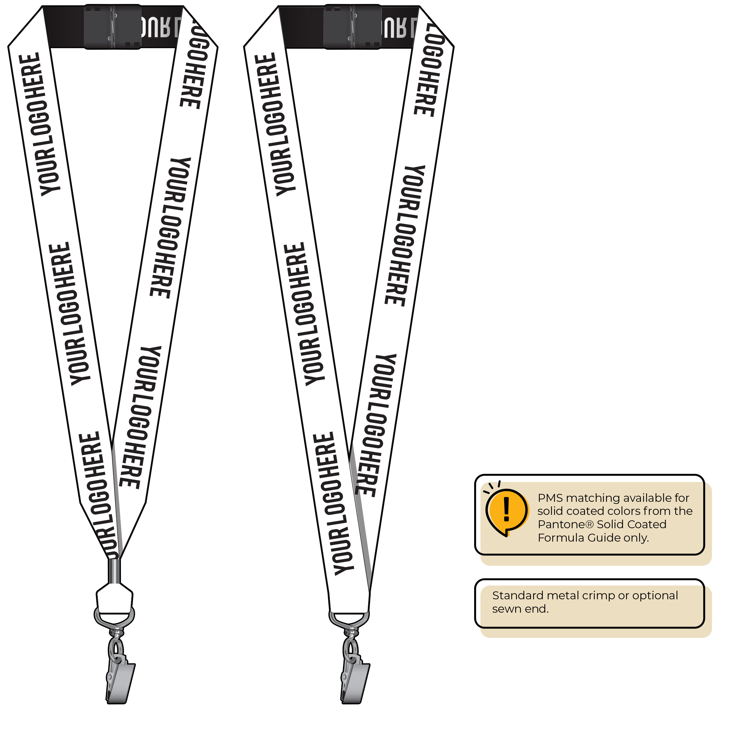 BH0024 | 1" Woven Lanyards :: STANDARD END ATTACHMENTS