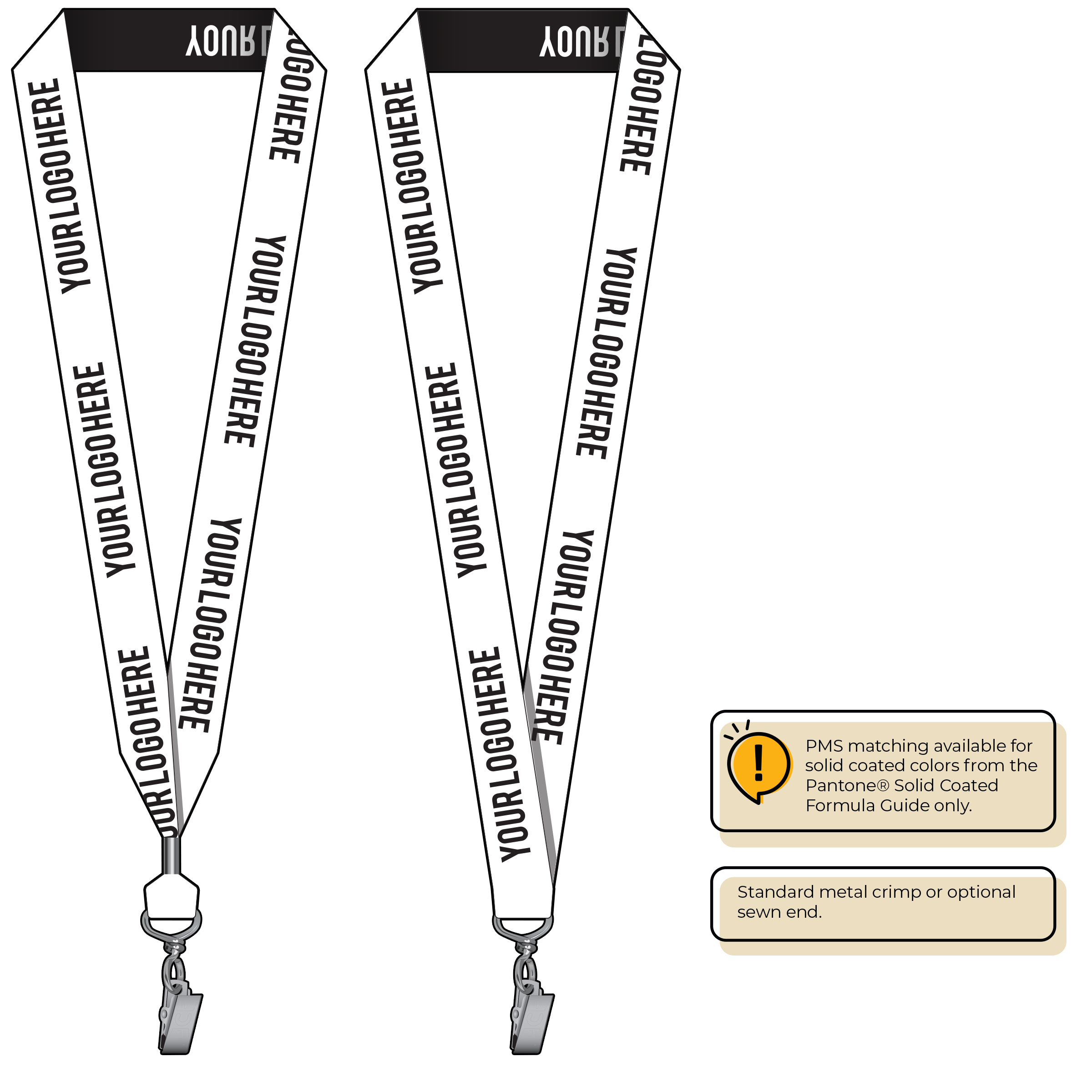 BH0024 | 1" Woven Lanyards :: STANDARD END ATTACHMENTS