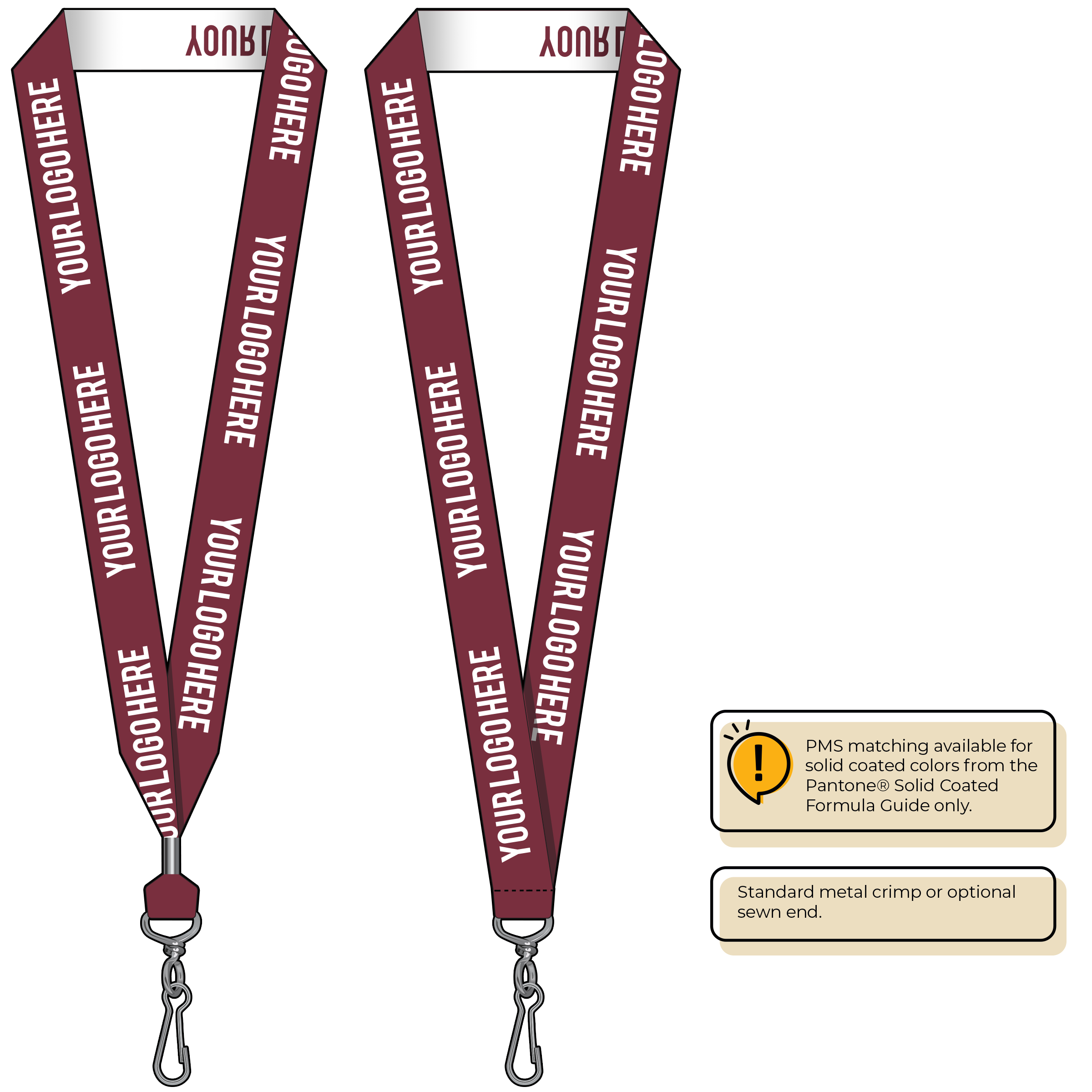 BH0024 | 1" Woven Lanyards :: STANDARD END ATTACHMENTS