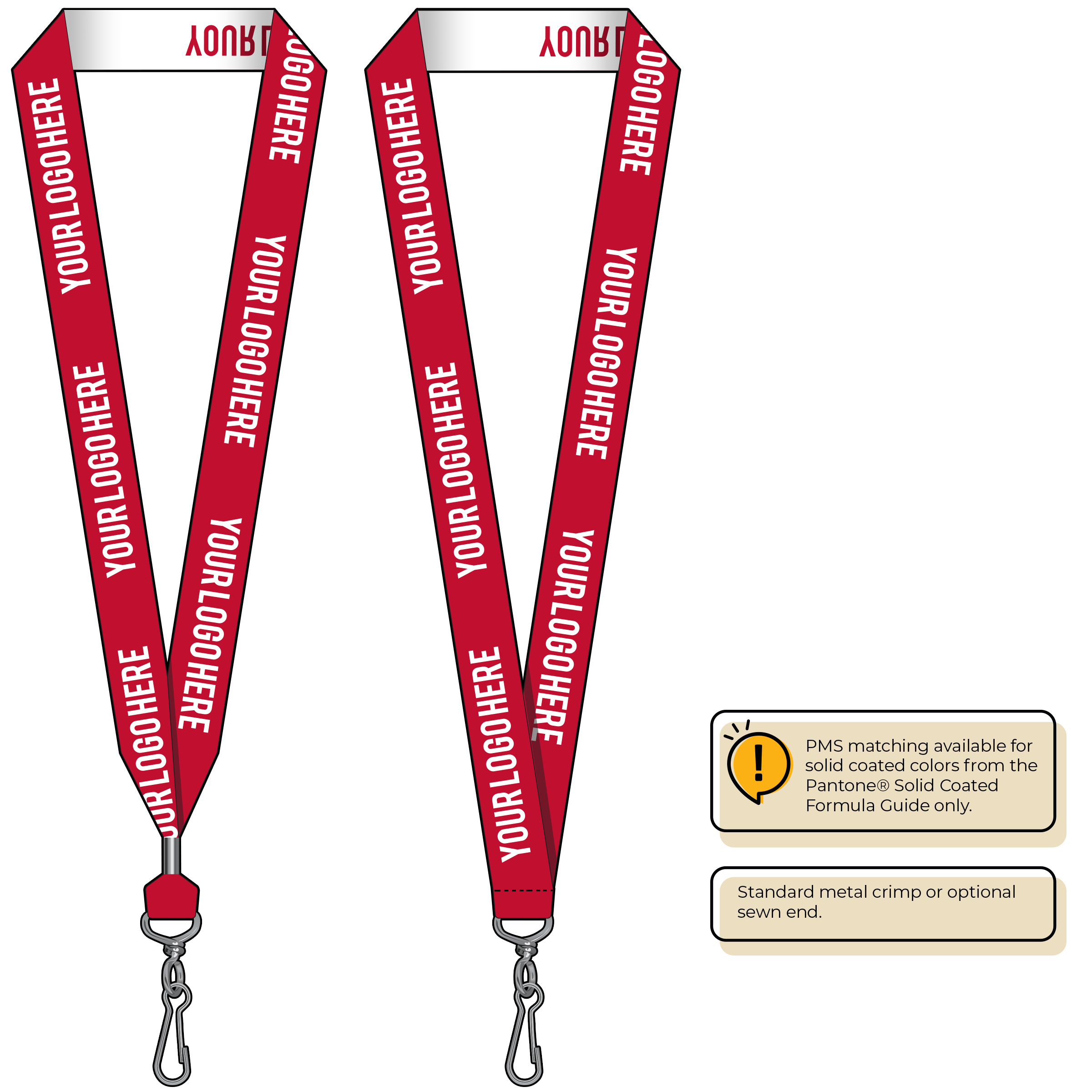 BH0024 | 1" Woven Lanyards :: STANDARD END ATTACHMENTS