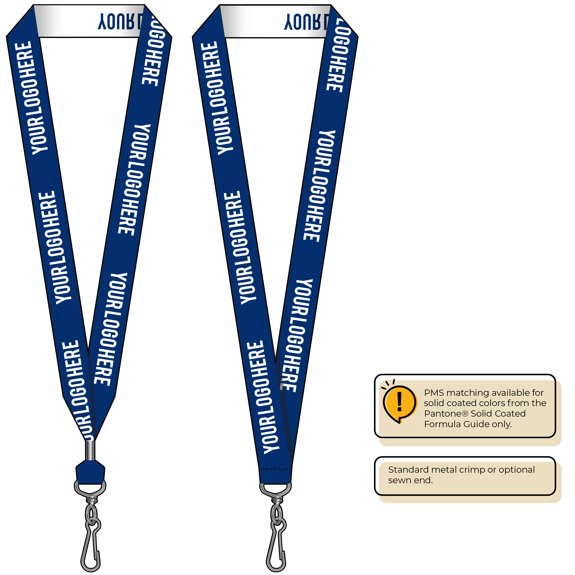 BH0024 | 1" Woven Lanyards :: STANDARD END ATTACHMENTS