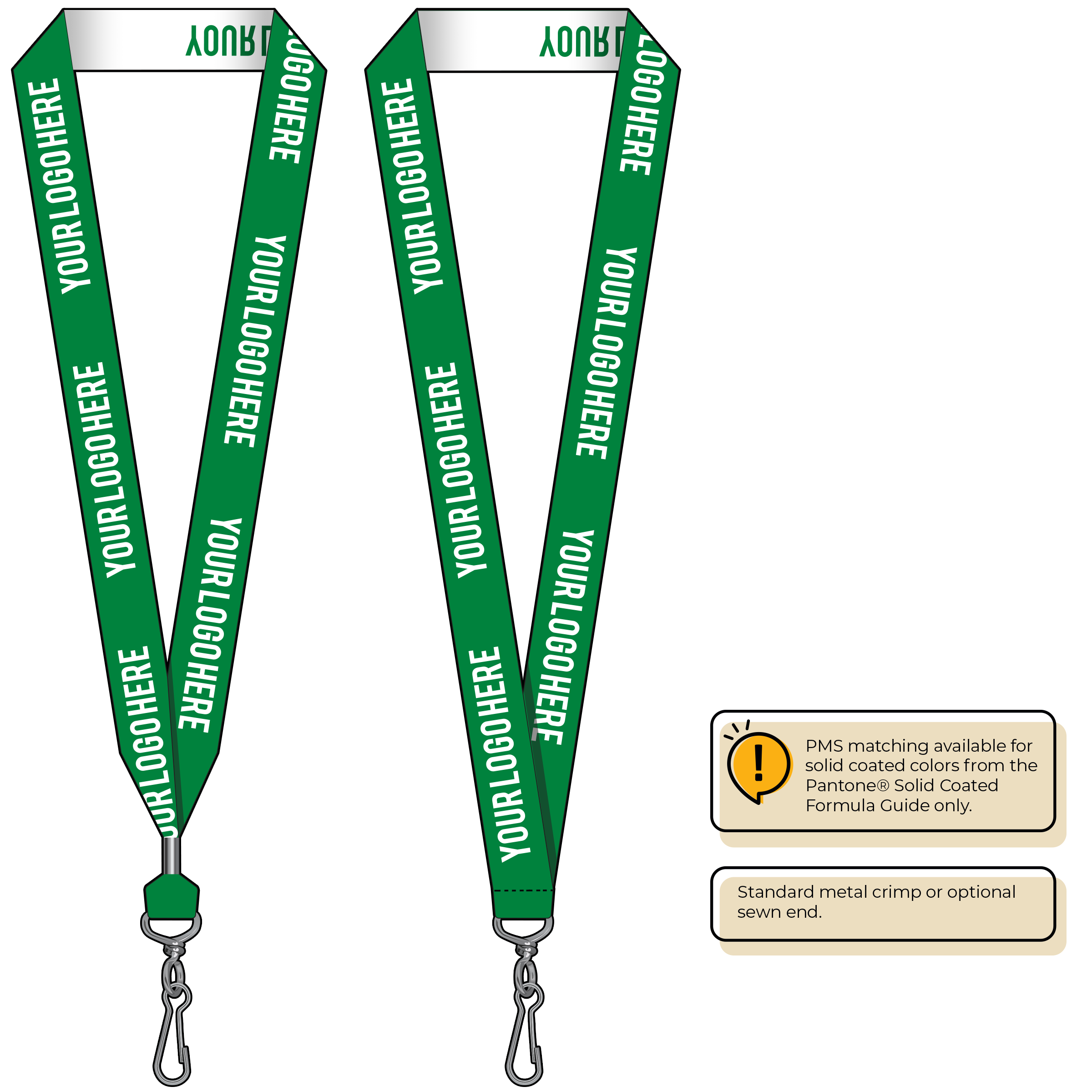 BH0024 | 1" Woven Lanyards :: STANDARD END ATTACHMENTS