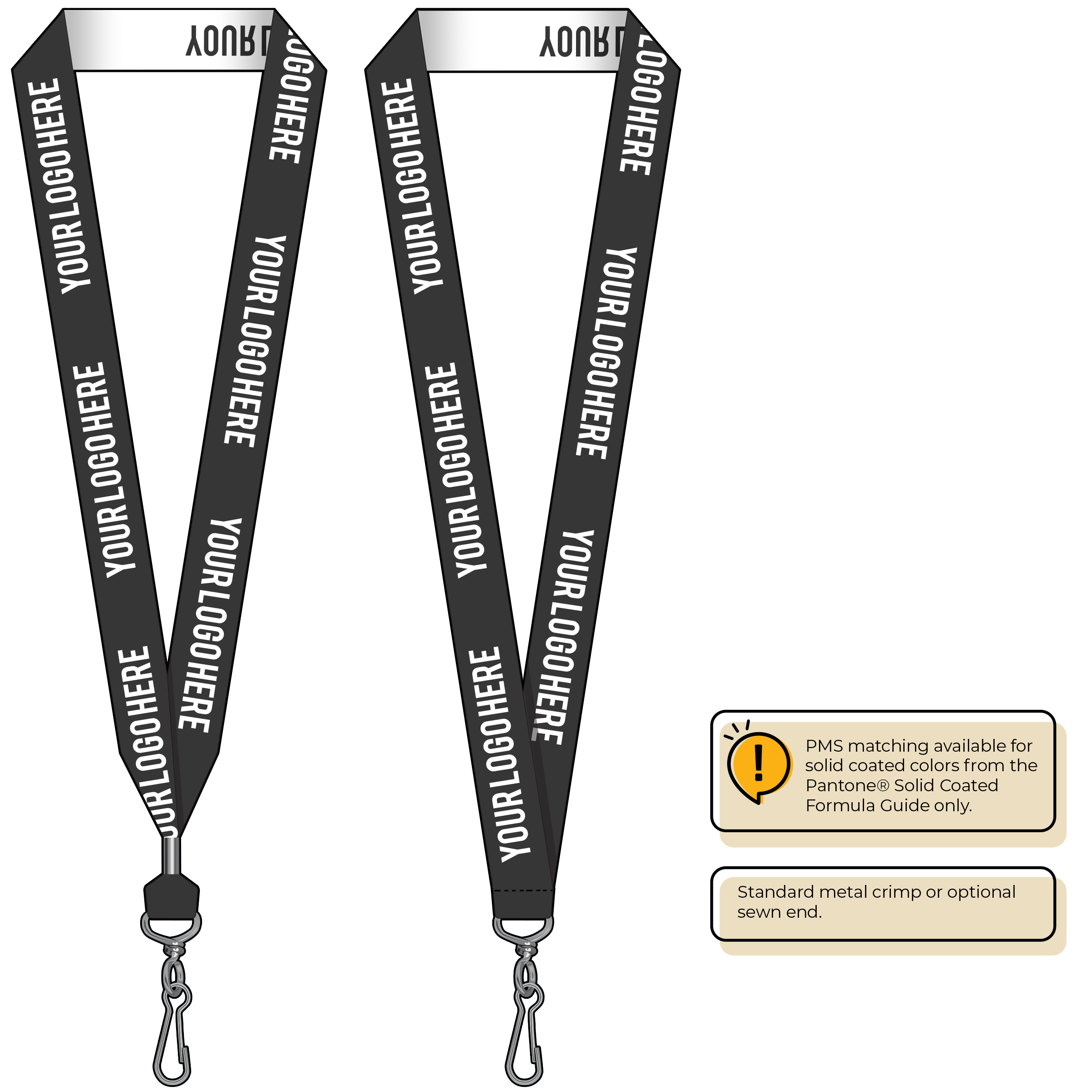 BH0024 | 1" Woven Lanyards :: STANDARD END ATTACHMENTS