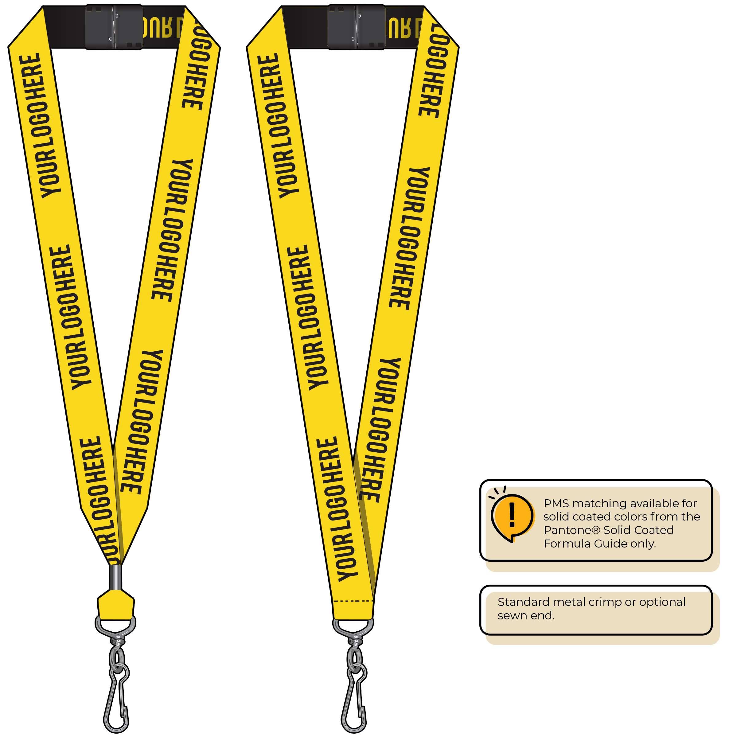 BH0024 | 1" Woven Lanyards :: STANDARD END ATTACHMENTS