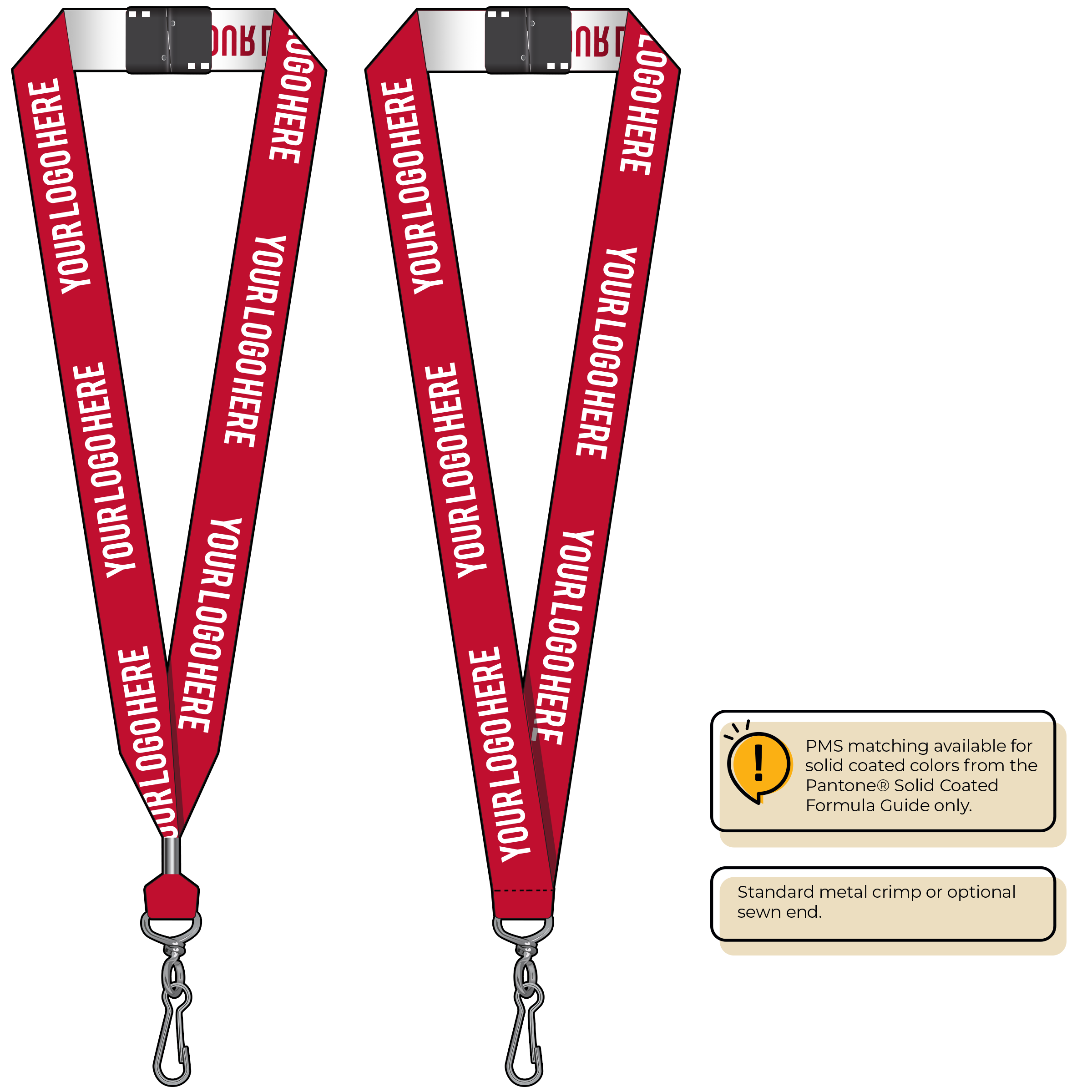 BH0024 | 1" Woven Lanyards :: STANDARD END ATTACHMENTS