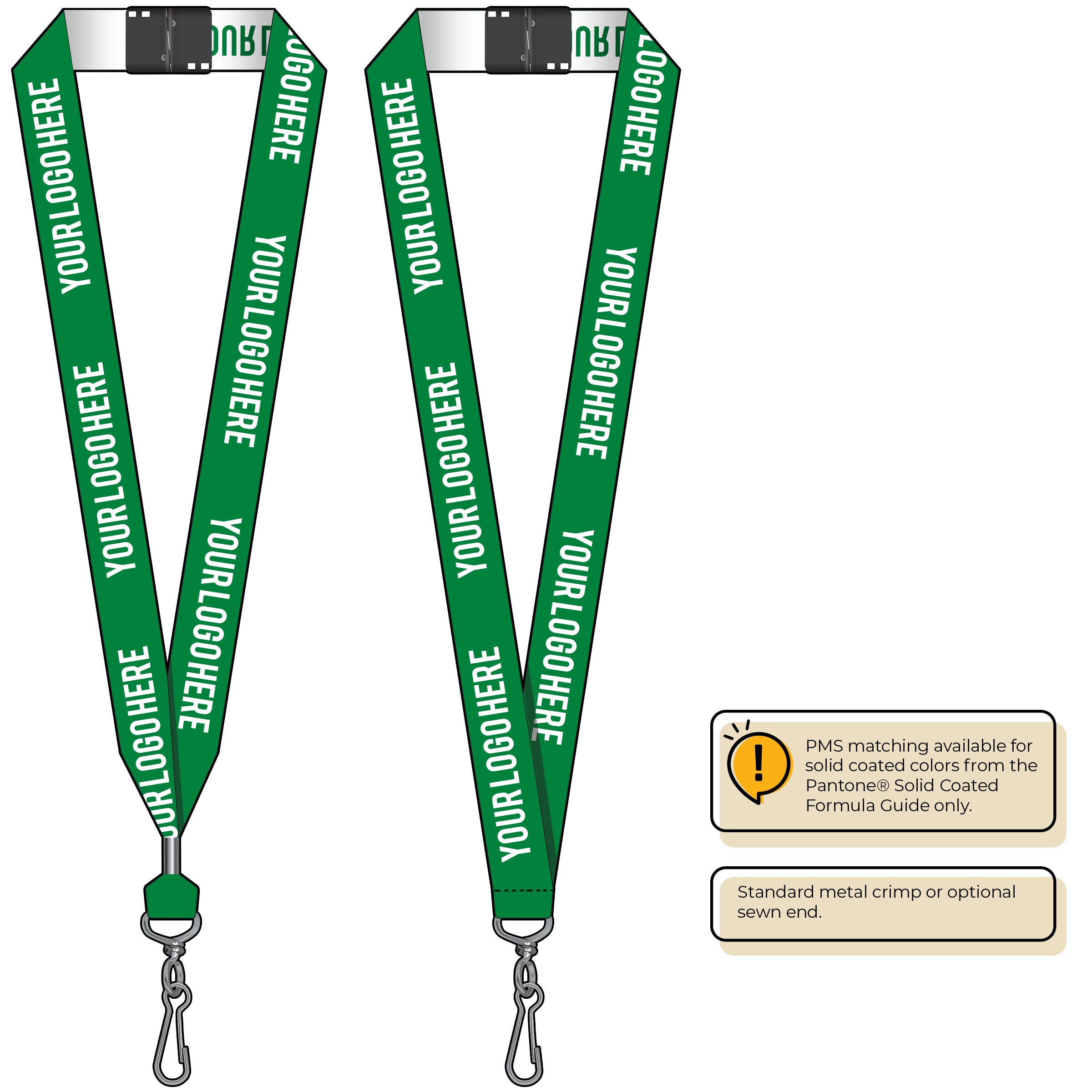 BH0024 | 1" Woven Lanyards :: STANDARD END ATTACHMENTS