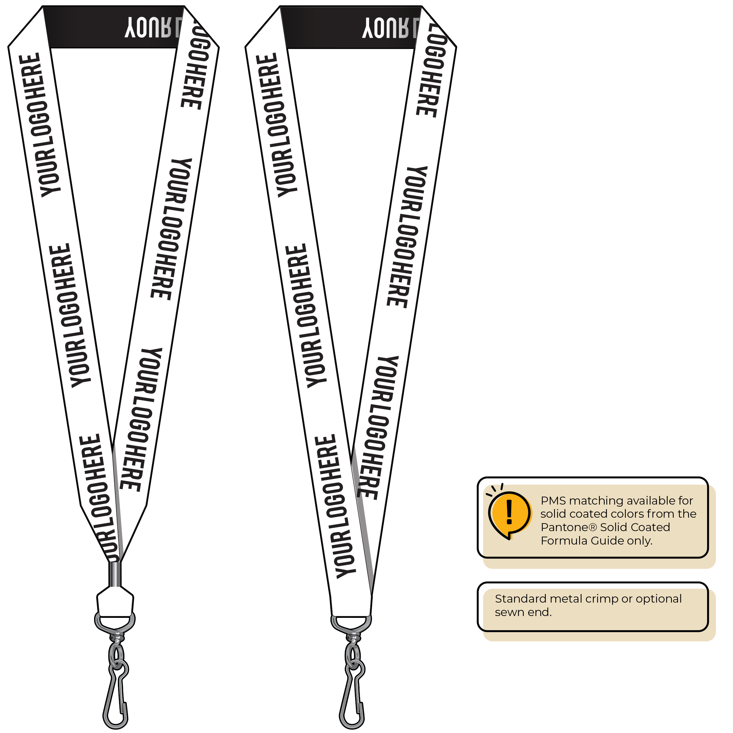 BH0024 | 1" Woven Lanyards :: STANDARD END ATTACHMENTS