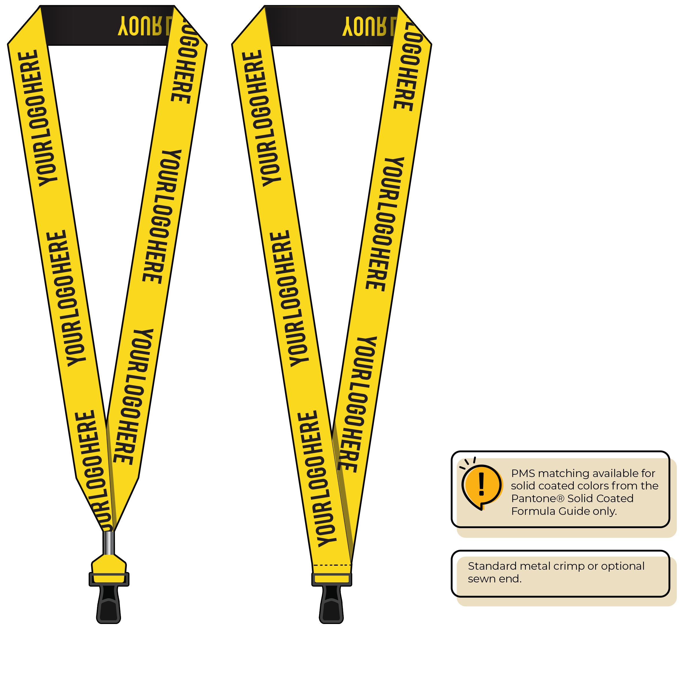 BH0024 | 1" Woven Lanyards :: STANDARD END ATTACHMENTS