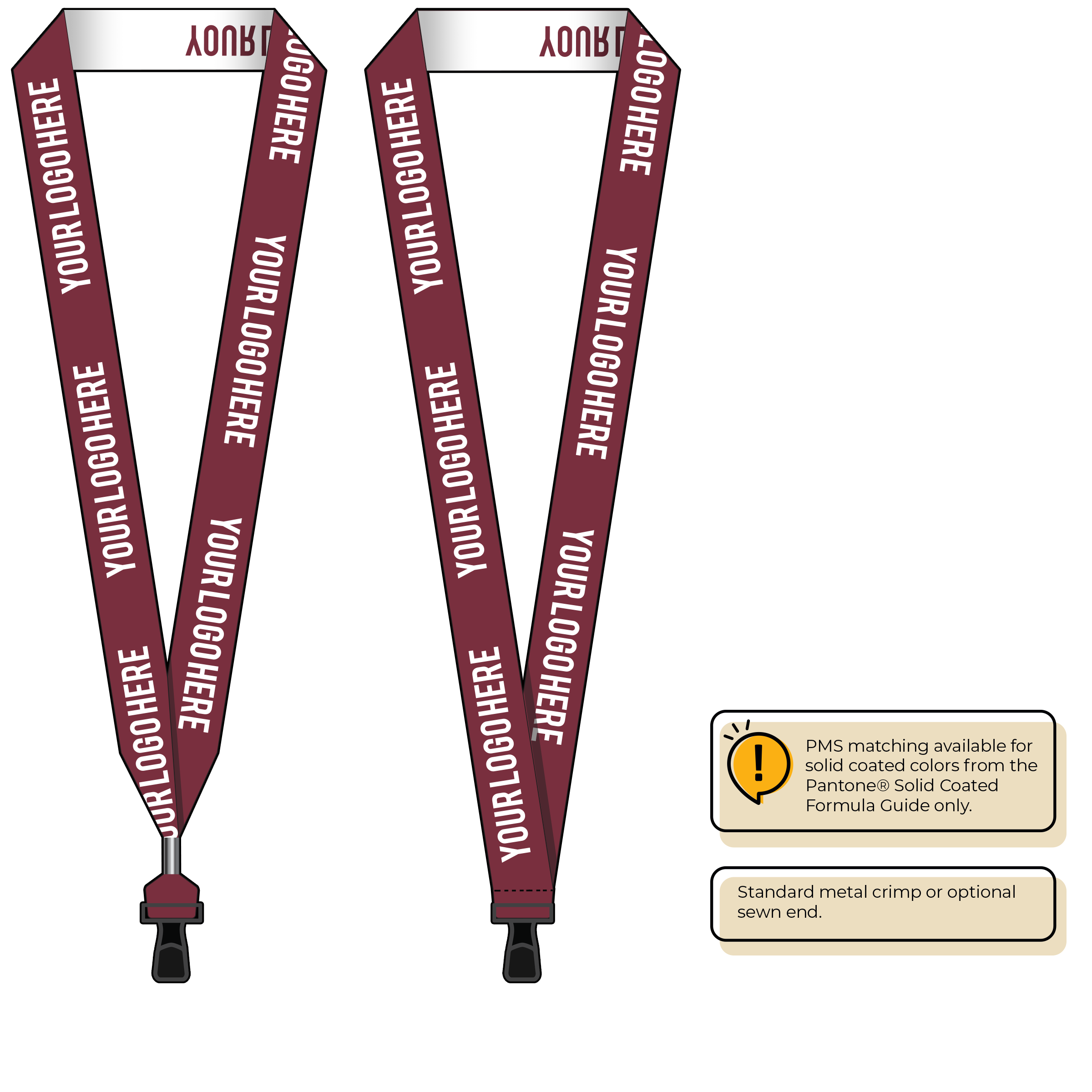 BH0024 | 1" Woven Lanyards :: STANDARD END ATTACHMENTS