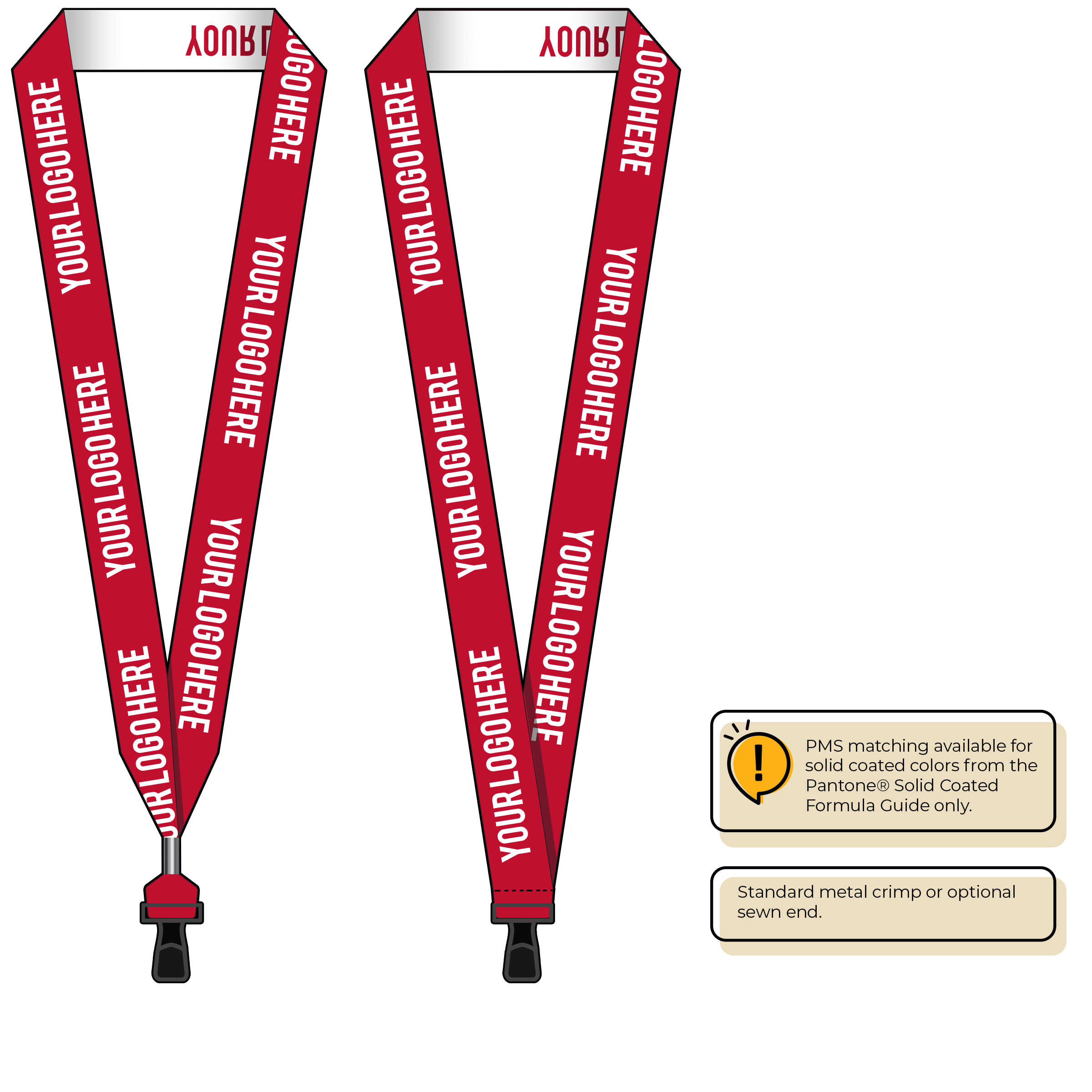 BH0024 | 1" Woven Lanyards :: STANDARD END ATTACHMENTS