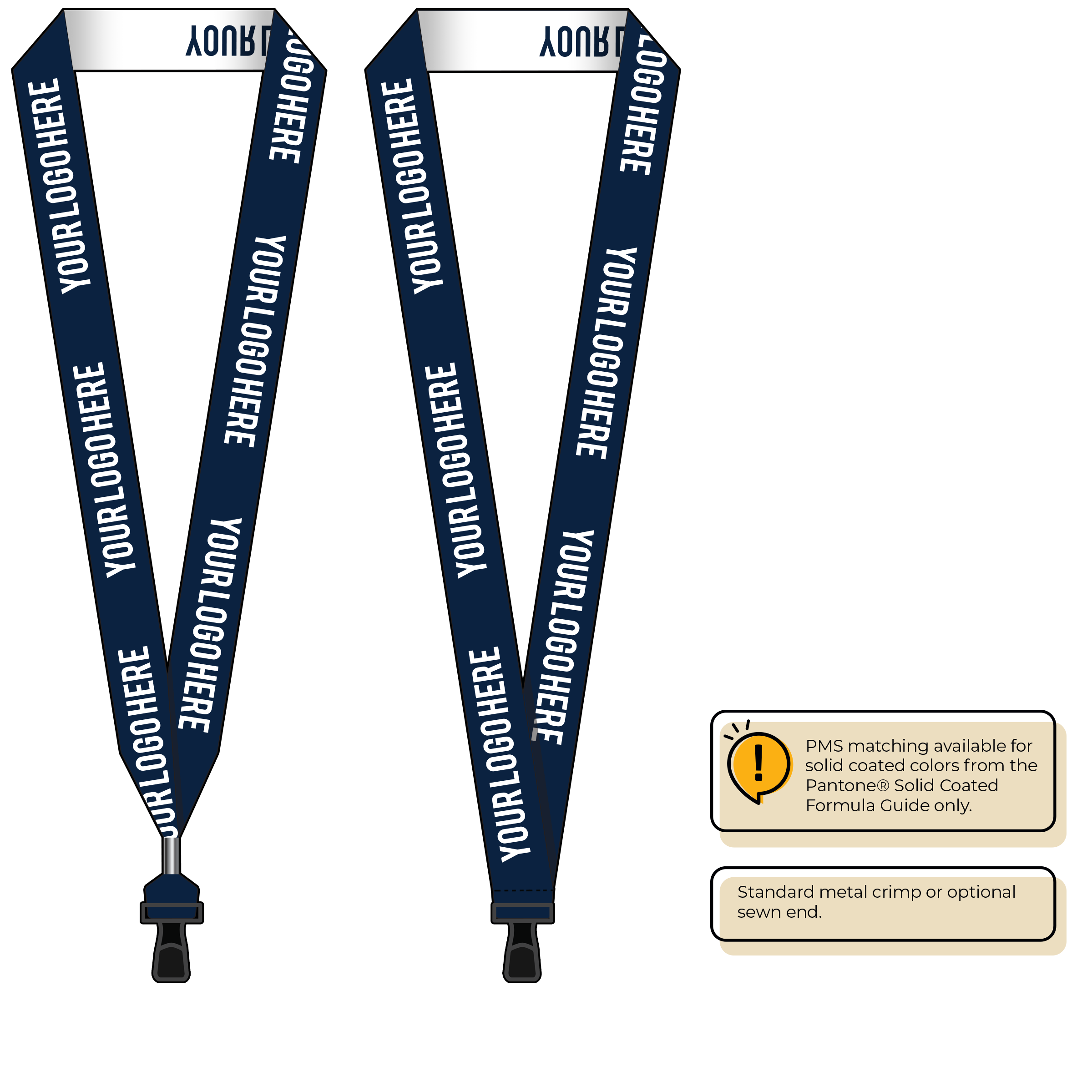 BH0024 | 1" Woven Lanyards :: STANDARD END ATTACHMENTS