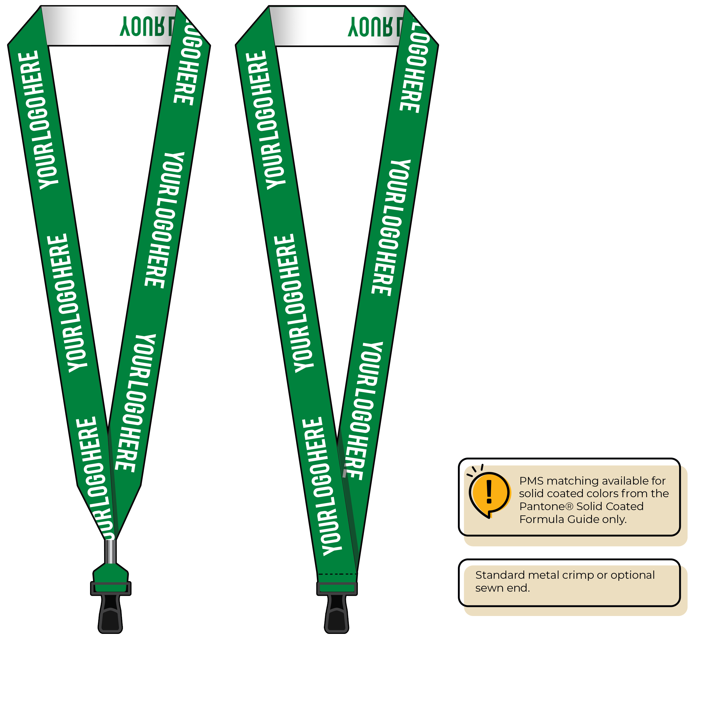 BH0024 | 1" Woven Lanyards :: STANDARD END ATTACHMENTS