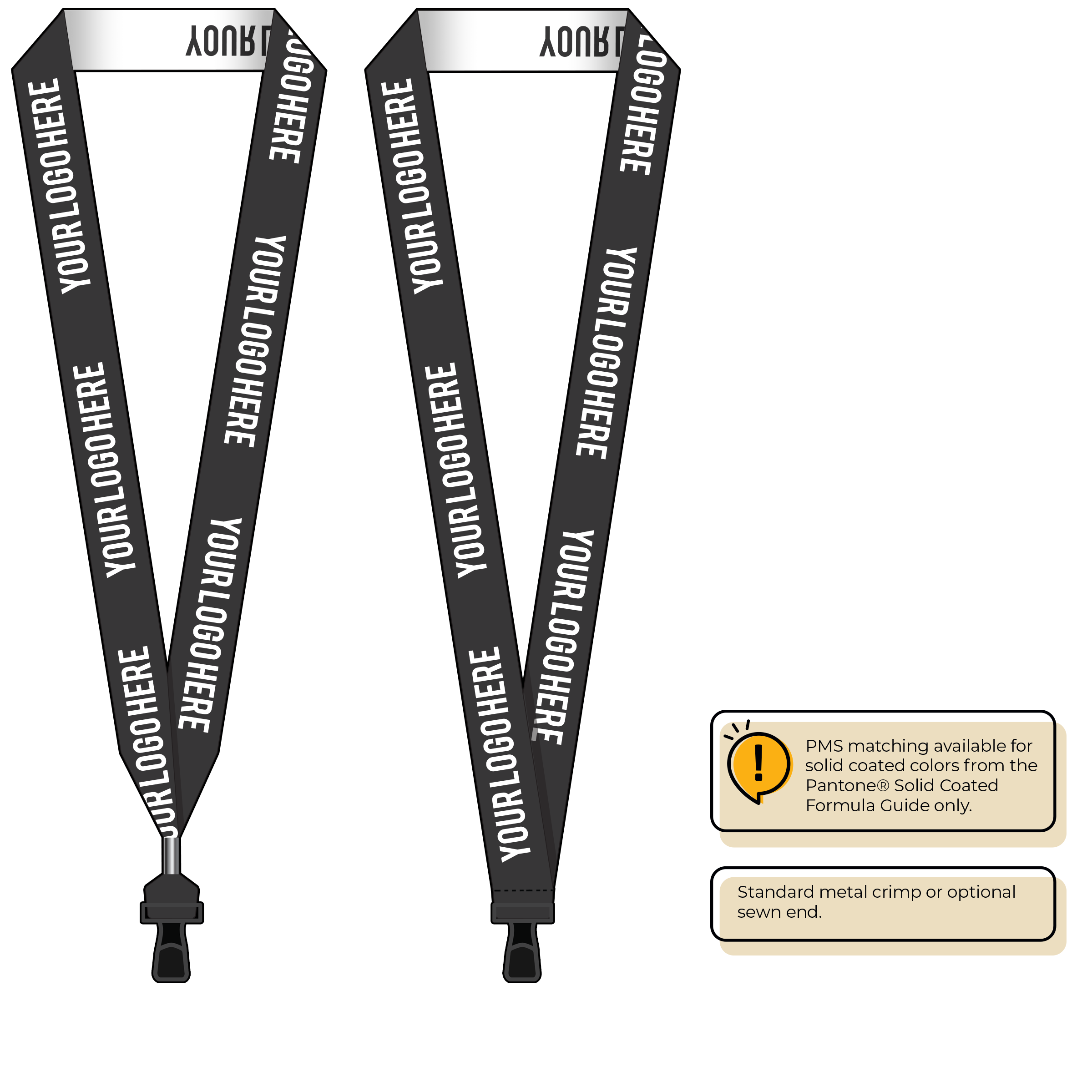 BH0024 | 1" Woven Lanyards :: STANDARD END ATTACHMENTS