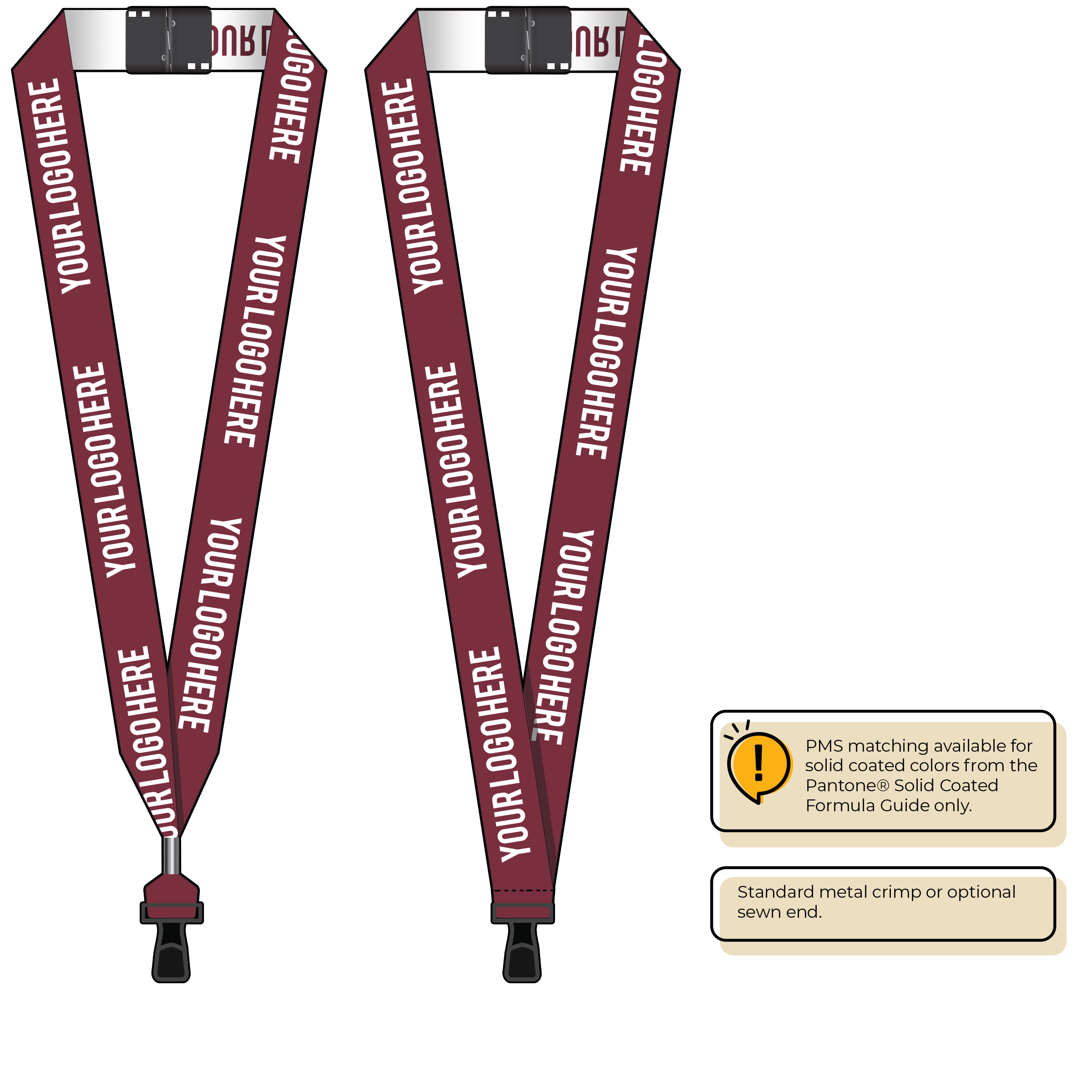 BH0024 | 1" Woven Lanyards :: STANDARD END ATTACHMENTS