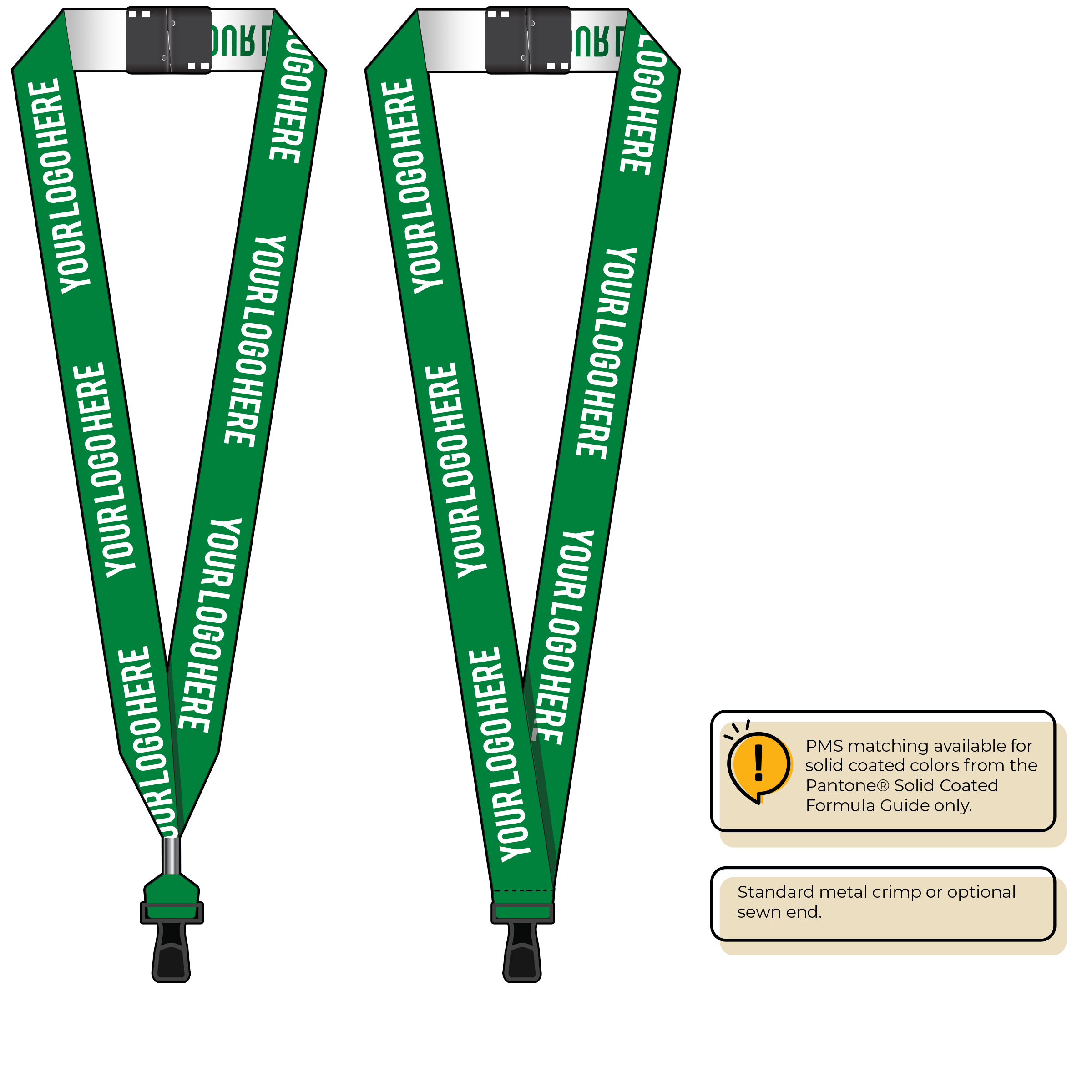 BH0024 | 1" Woven Lanyards :: STANDARD END ATTACHMENTS