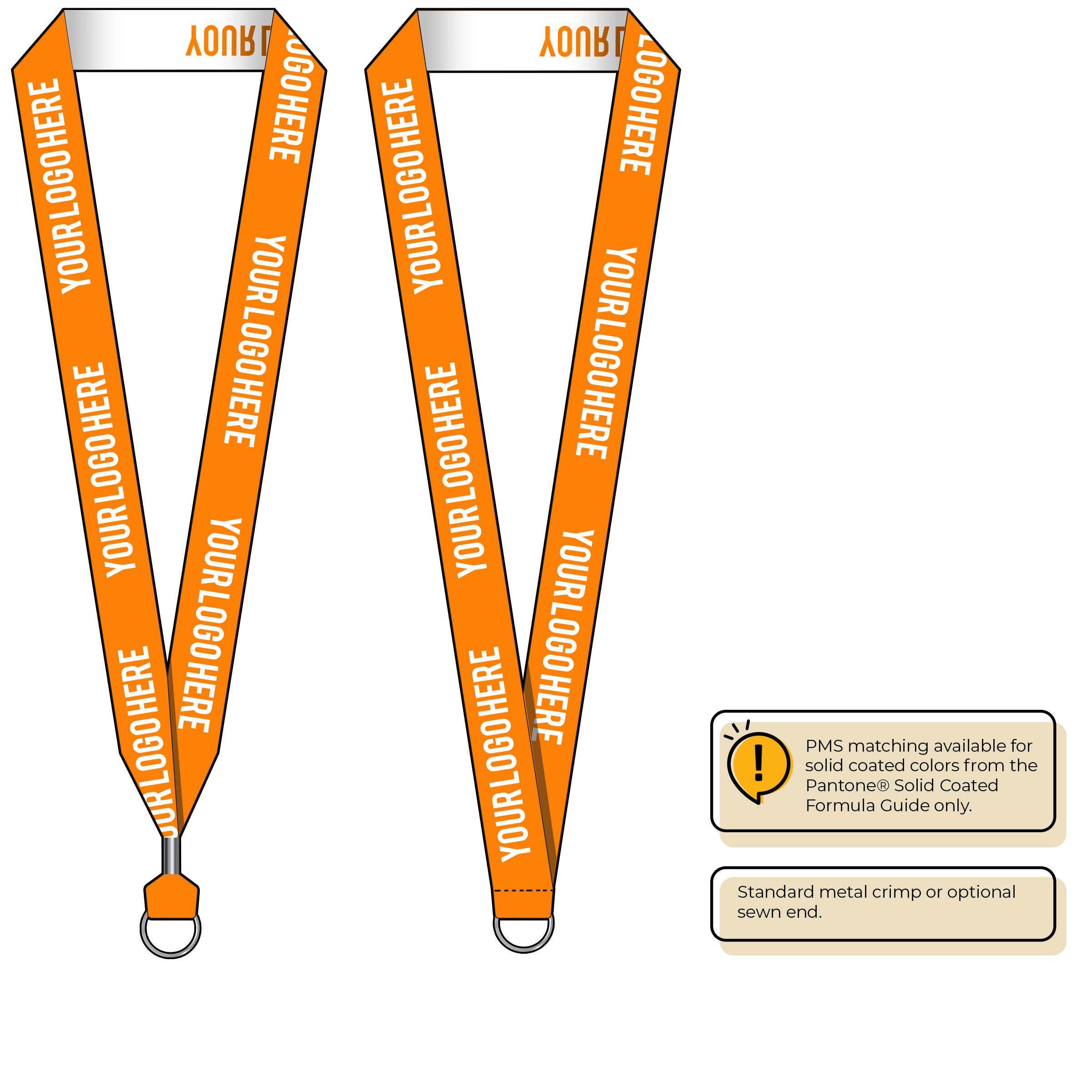 BH0024 | 1" Woven Lanyards :: STANDARD END ATTACHMENTS