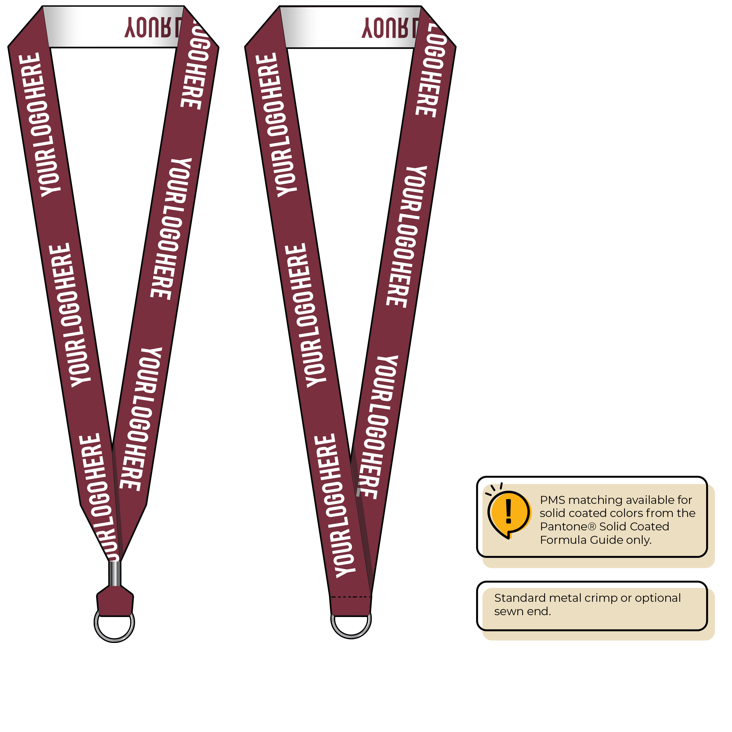 BH0024 | 1" Woven Lanyards :: STANDARD END ATTACHMENTS