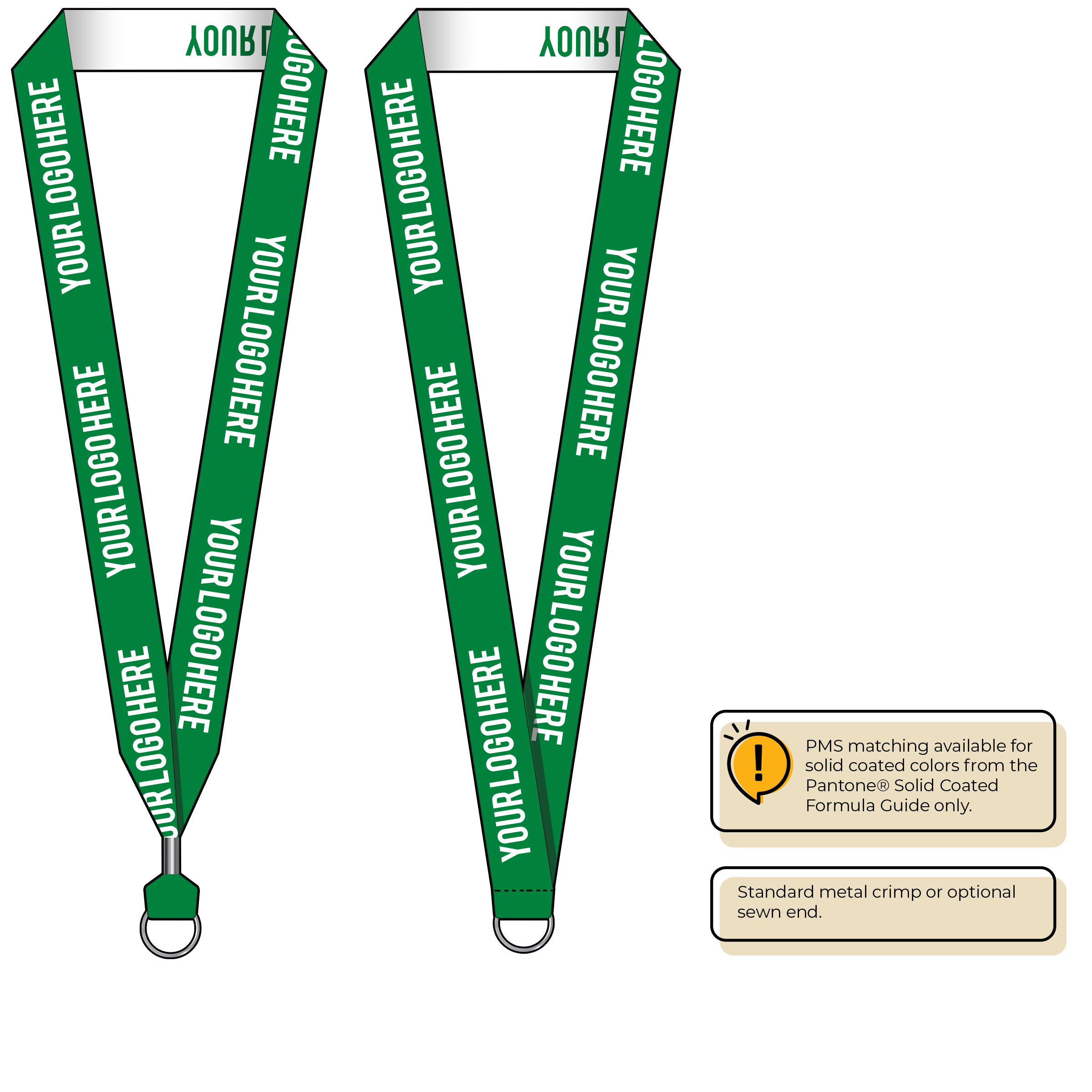 BH0024 | 1" Woven Lanyards :: STANDARD END ATTACHMENTS