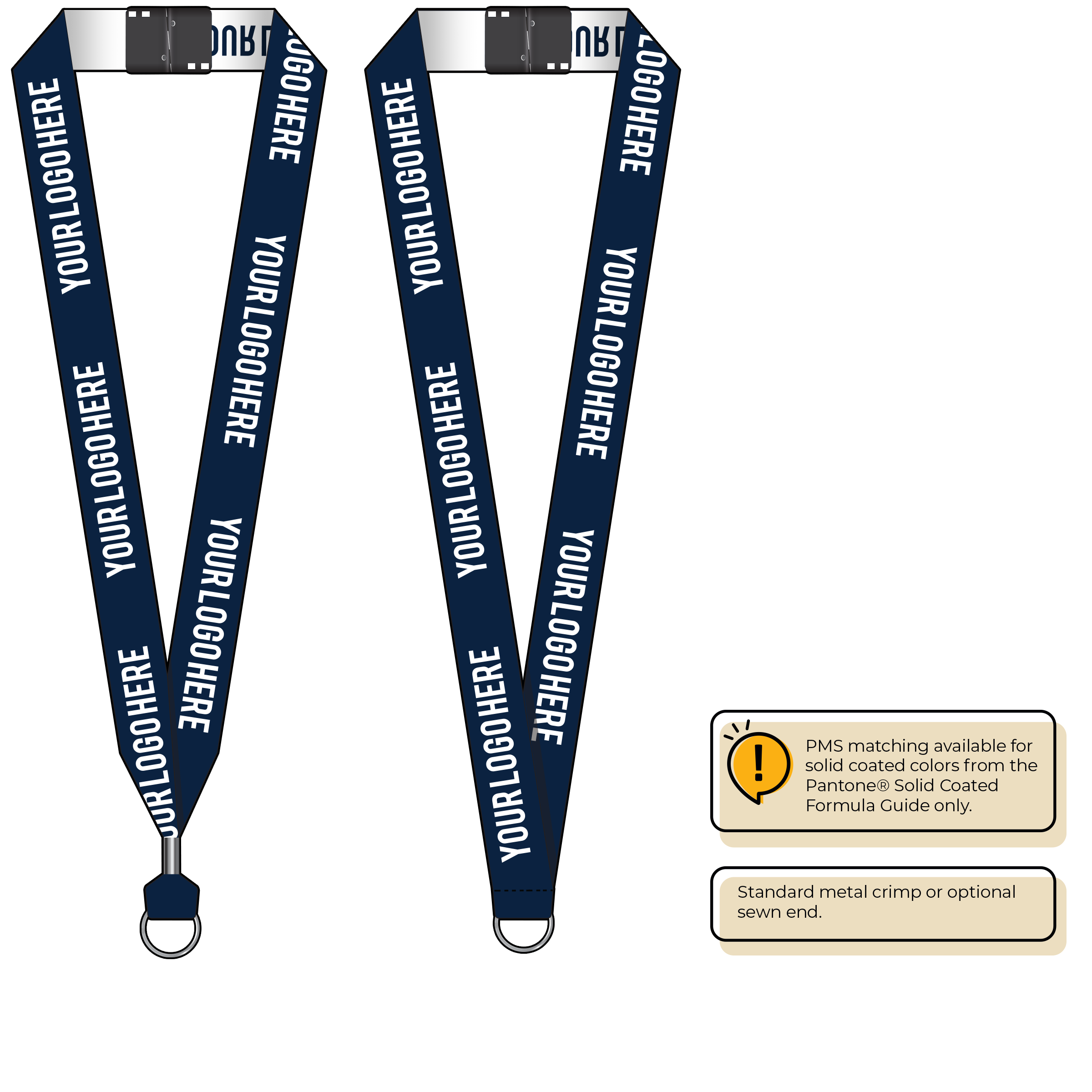 BH0024 | 1" Woven Lanyards :: STANDARD END ATTACHMENTS