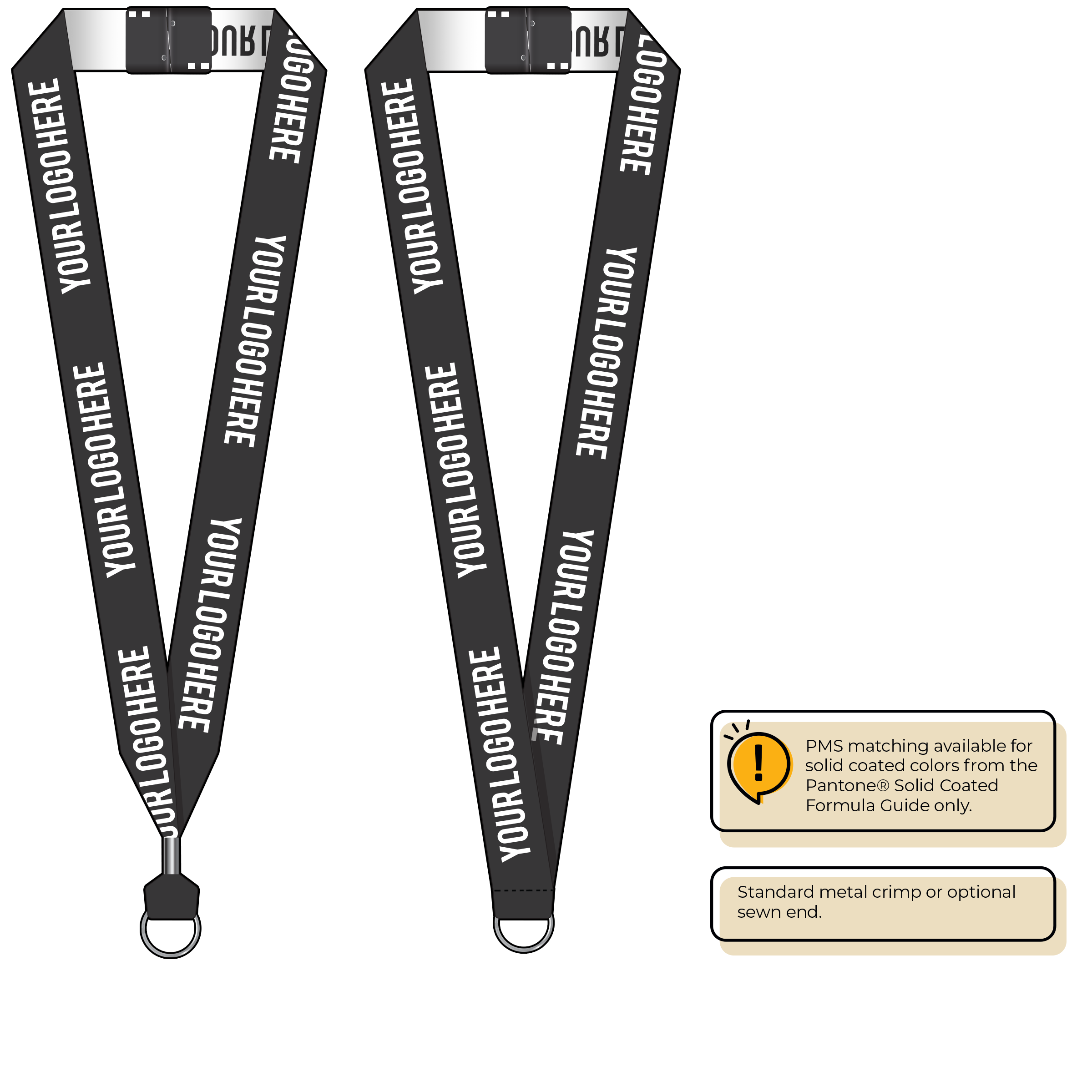 BH0024 | 1" Woven Lanyards :: STANDARD END ATTACHMENTS