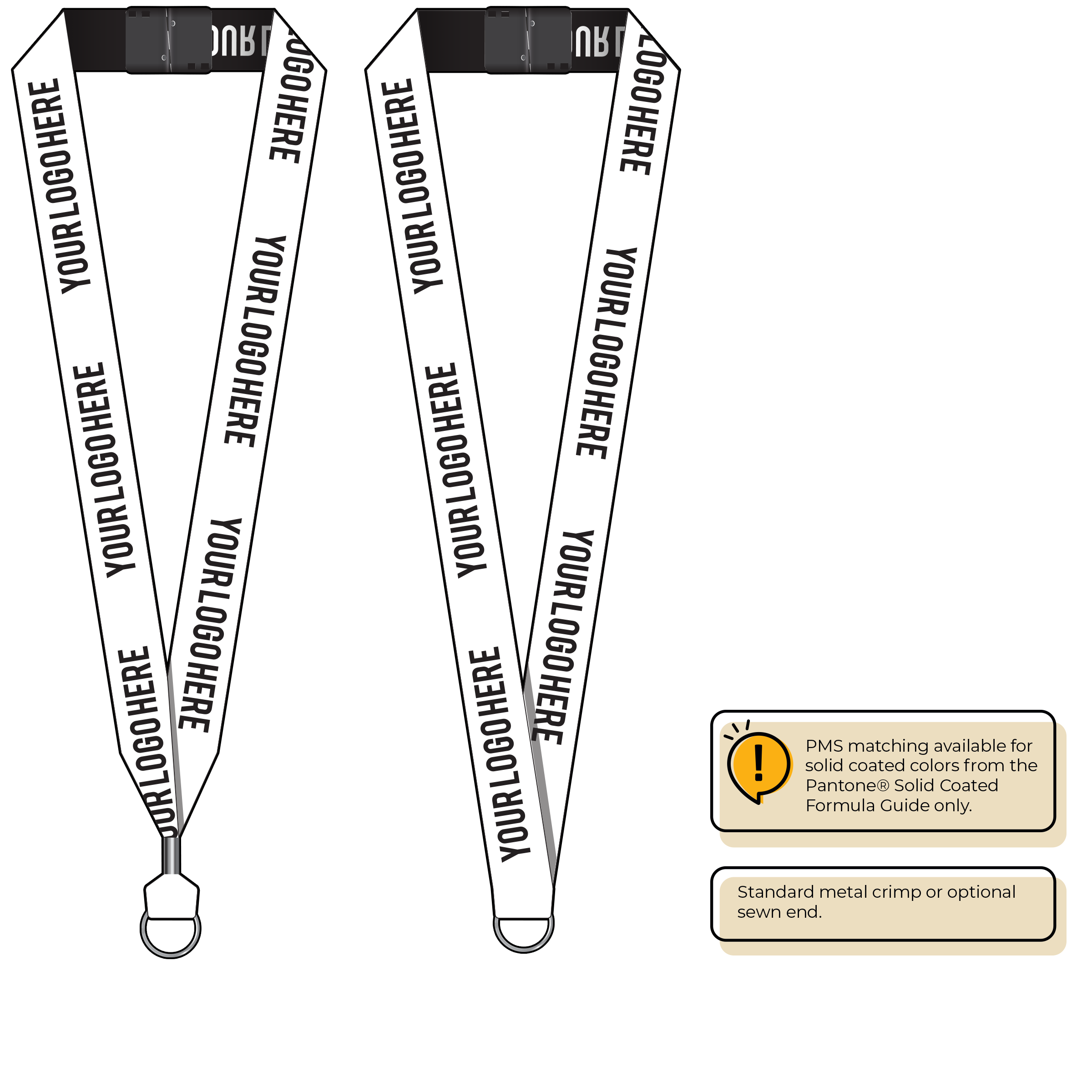 BH0024 | 1" Woven Lanyards :: STANDARD END ATTACHMENTS