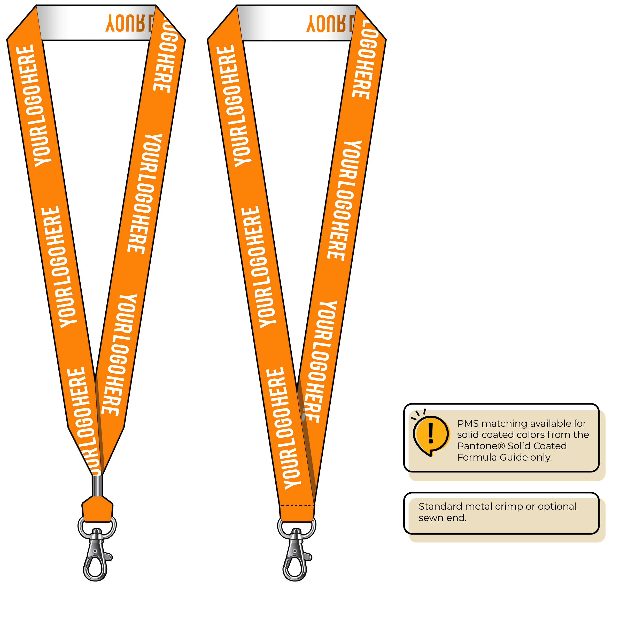 BH0024 | 1" Woven Lanyards :: STANDARD END ATTACHMENTS