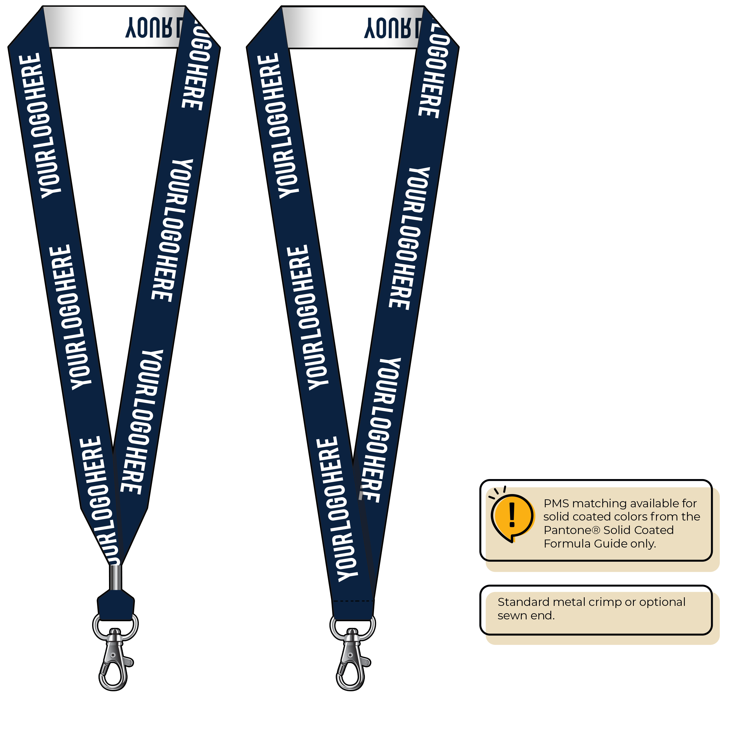 BH0024 | 1" Woven Lanyards :: STANDARD END ATTACHMENTS