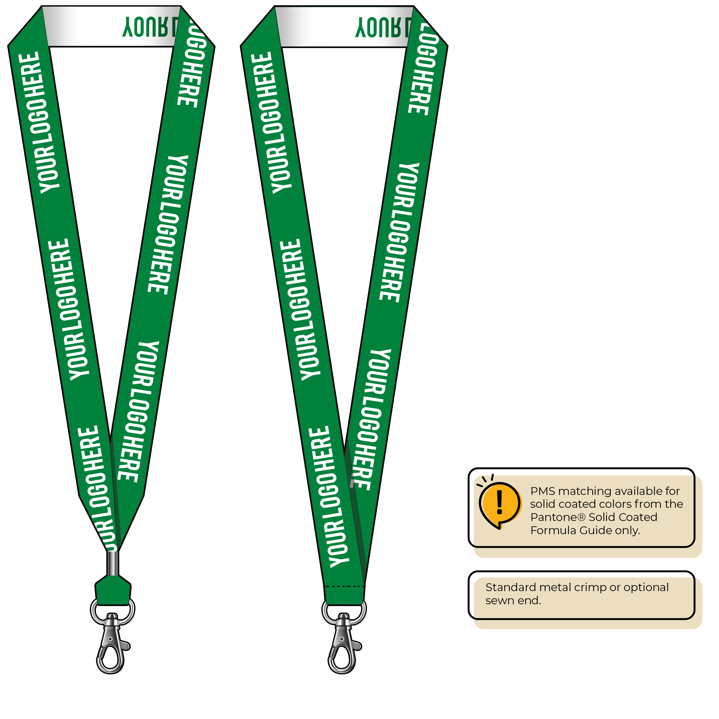 BH0024 | 1" Woven Lanyards :: STANDARD END ATTACHMENTS