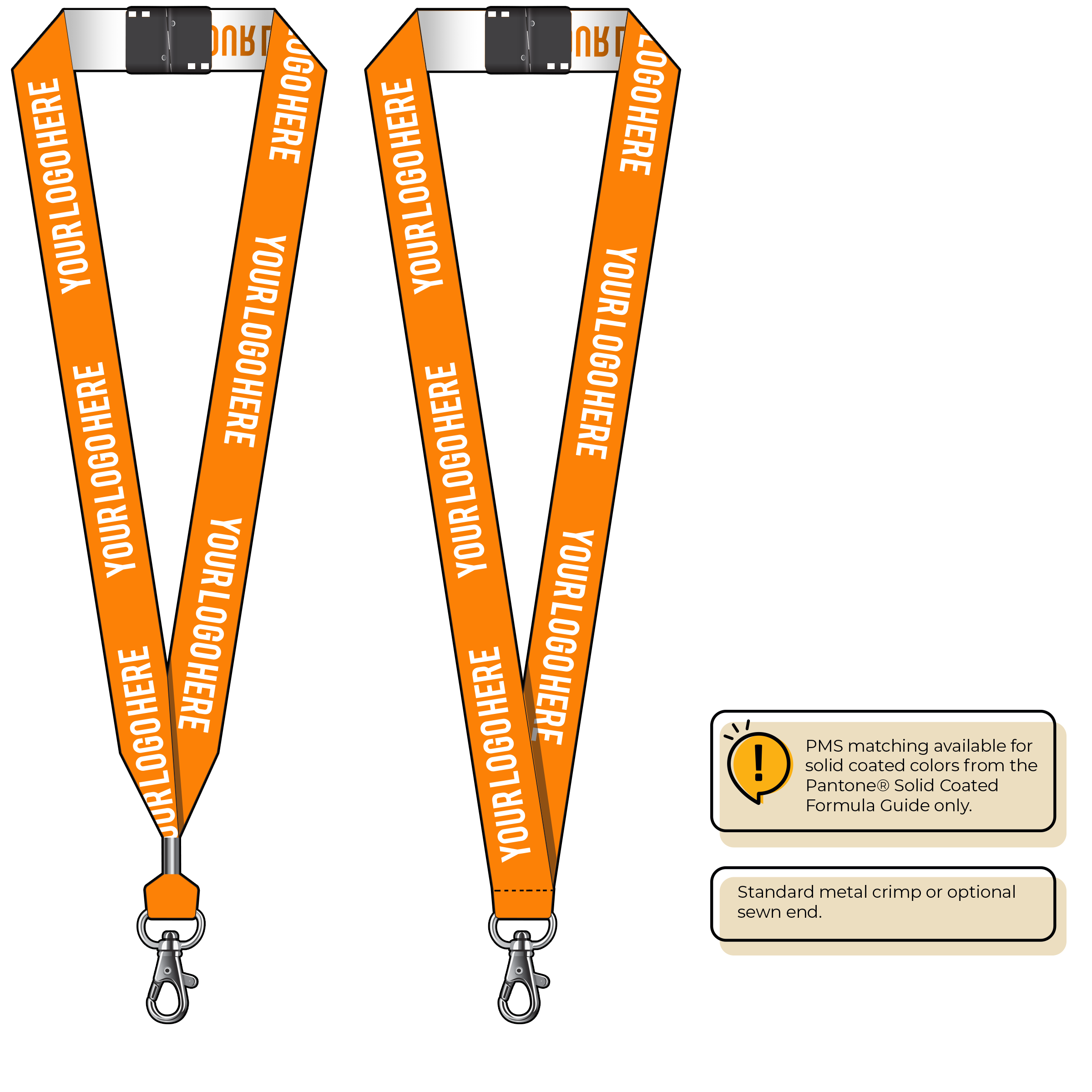 BH0024 | 1" Woven Lanyards :: STANDARD END ATTACHMENTS