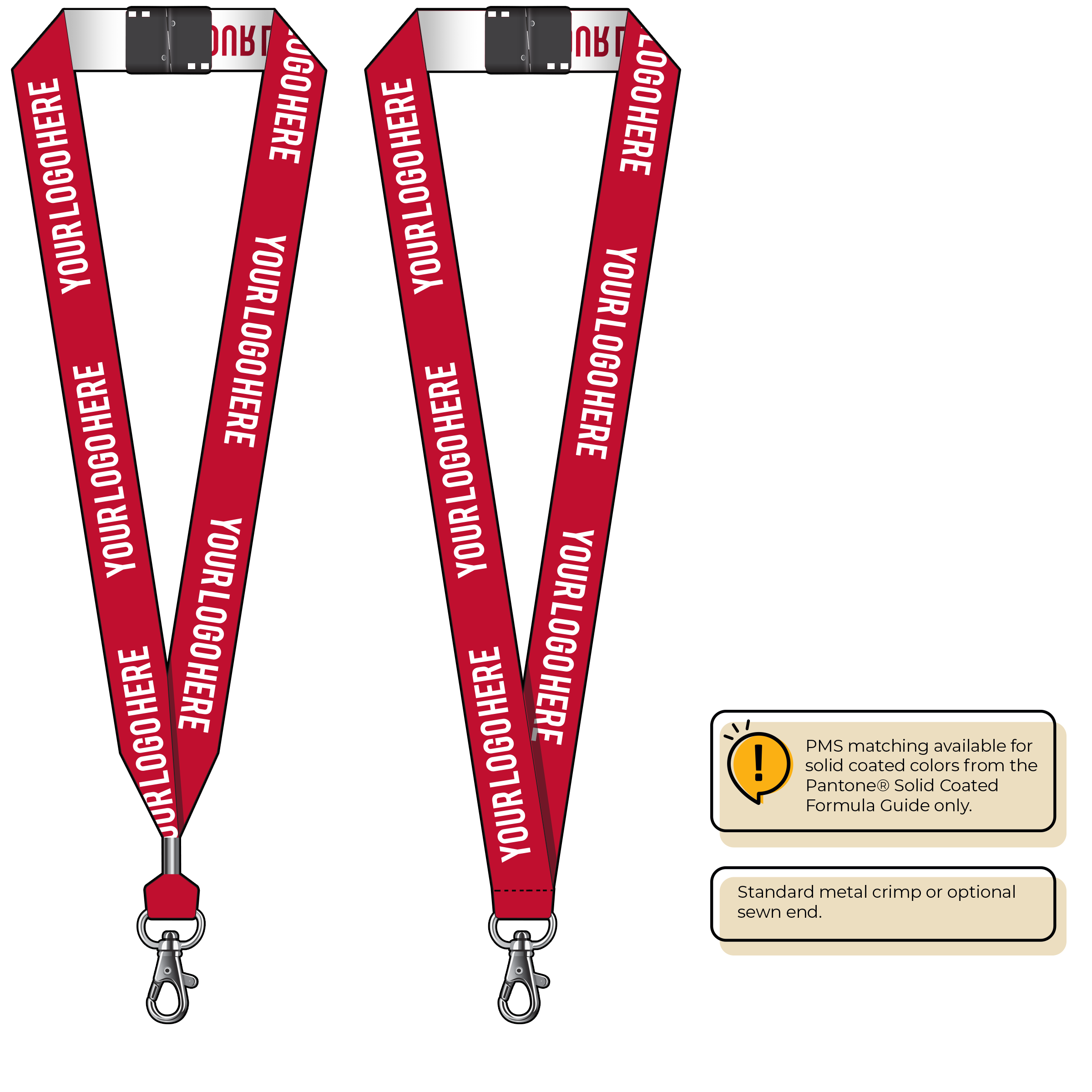 BH0024 | 1" Woven Lanyards :: STANDARD END ATTACHMENTS