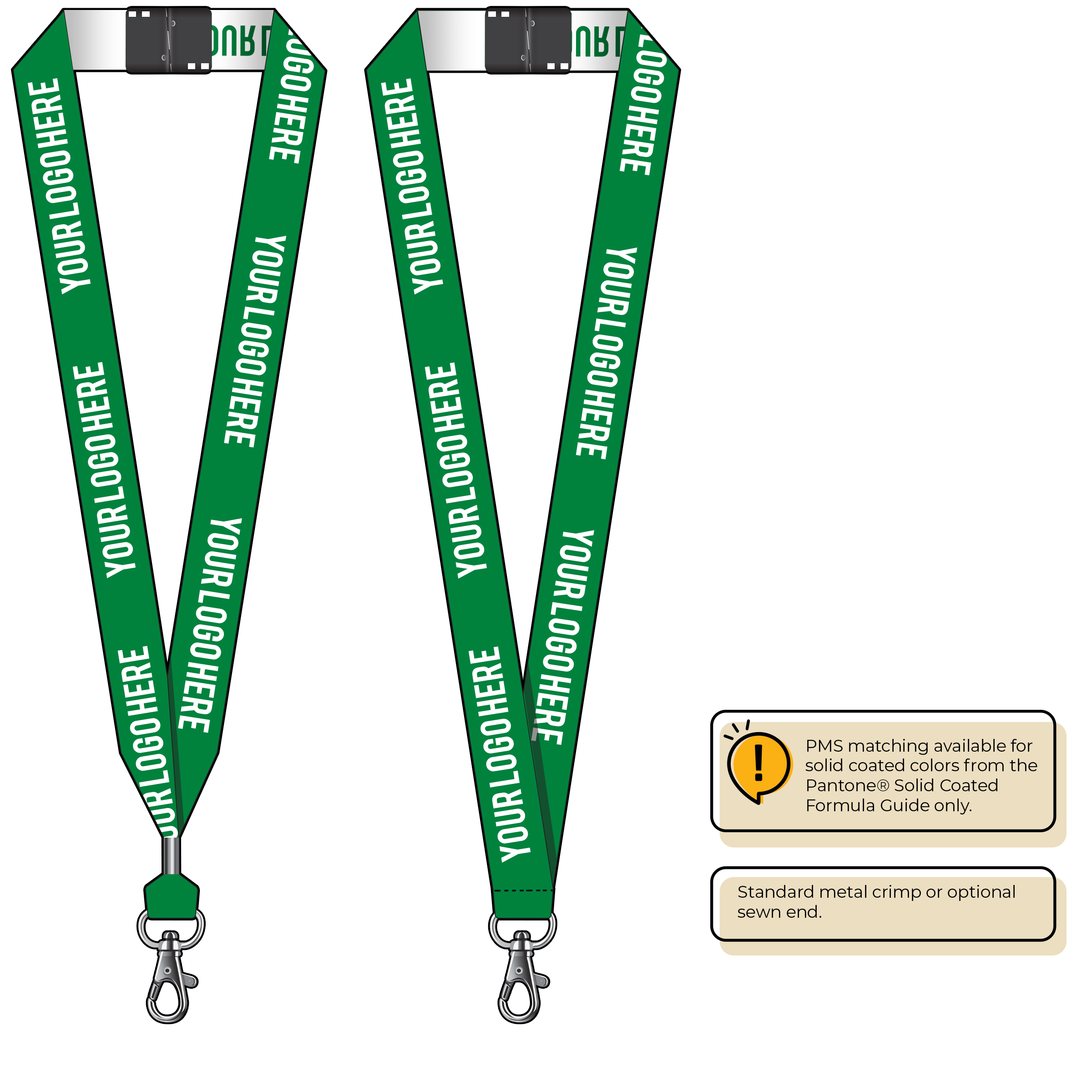 BH0024 | 1" Woven Lanyards :: STANDARD END ATTACHMENTS