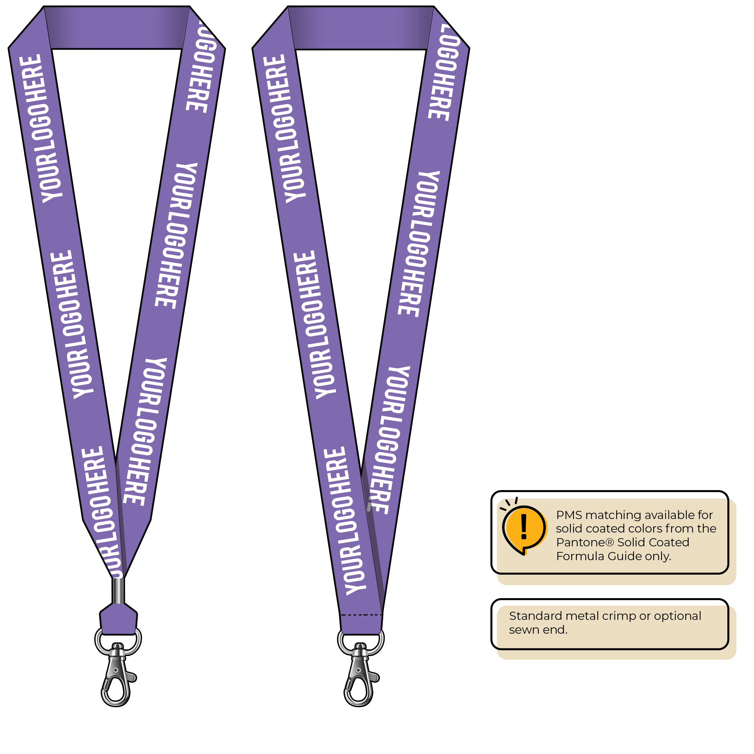 BHN014 | 1" Neon MicroWeave Silkscreen Lanyards :: STANDARD END ATTACHMENTS