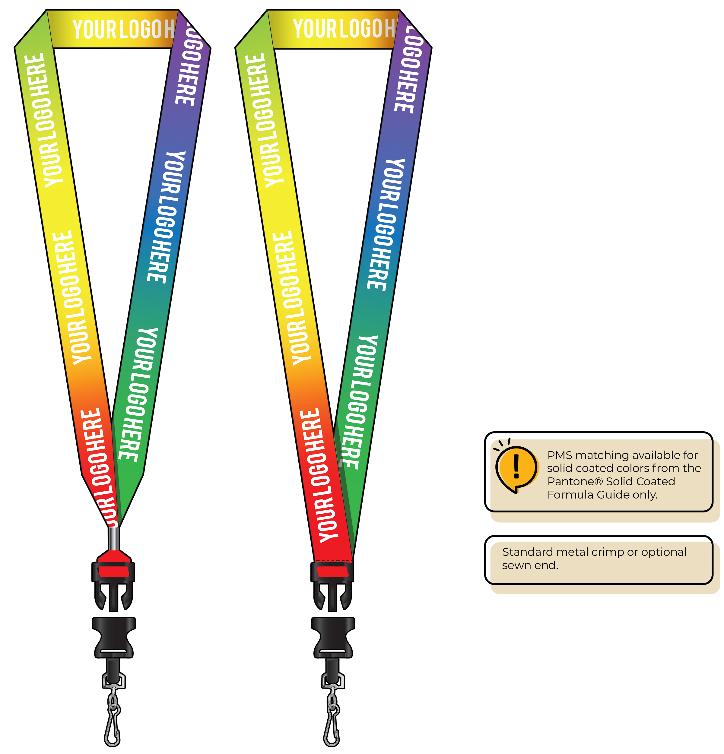 BH0004 | 1" Imported Dye Sublimation Lanyards