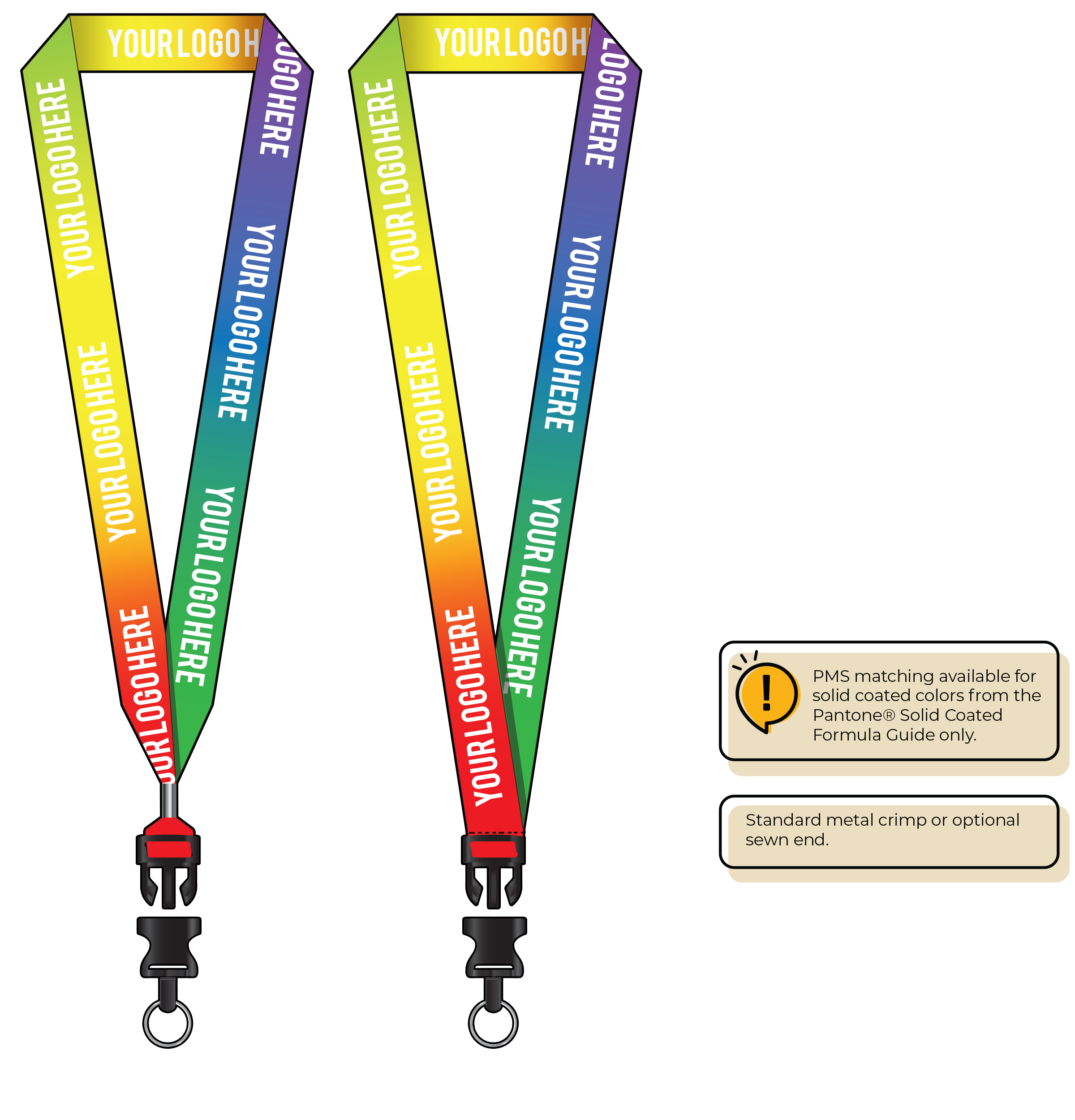 BH0004 | 1" Imported Dye Sublimation Lanyards
