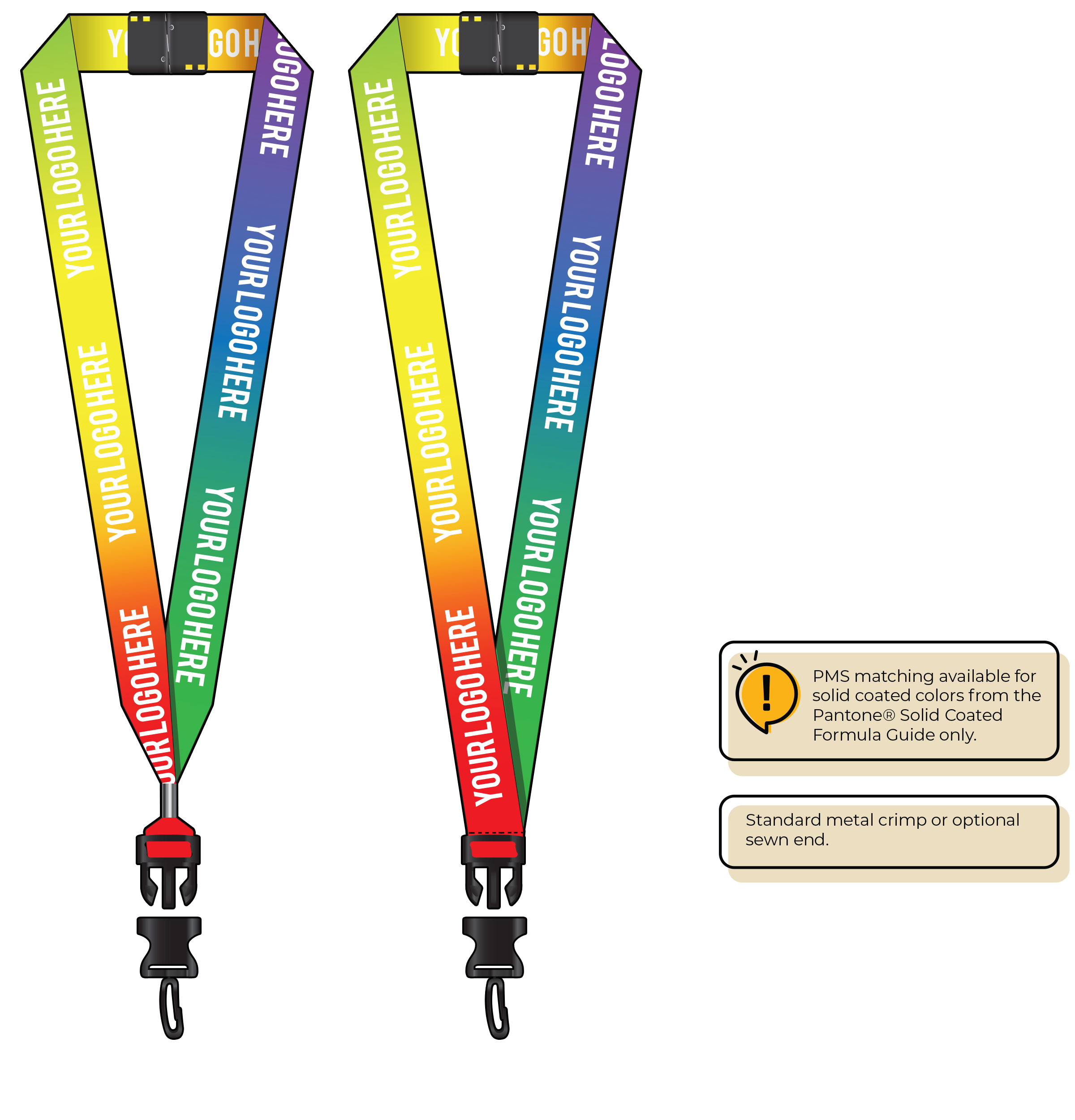 BH0004 | 1" Imported Dye Sublimation Lanyards