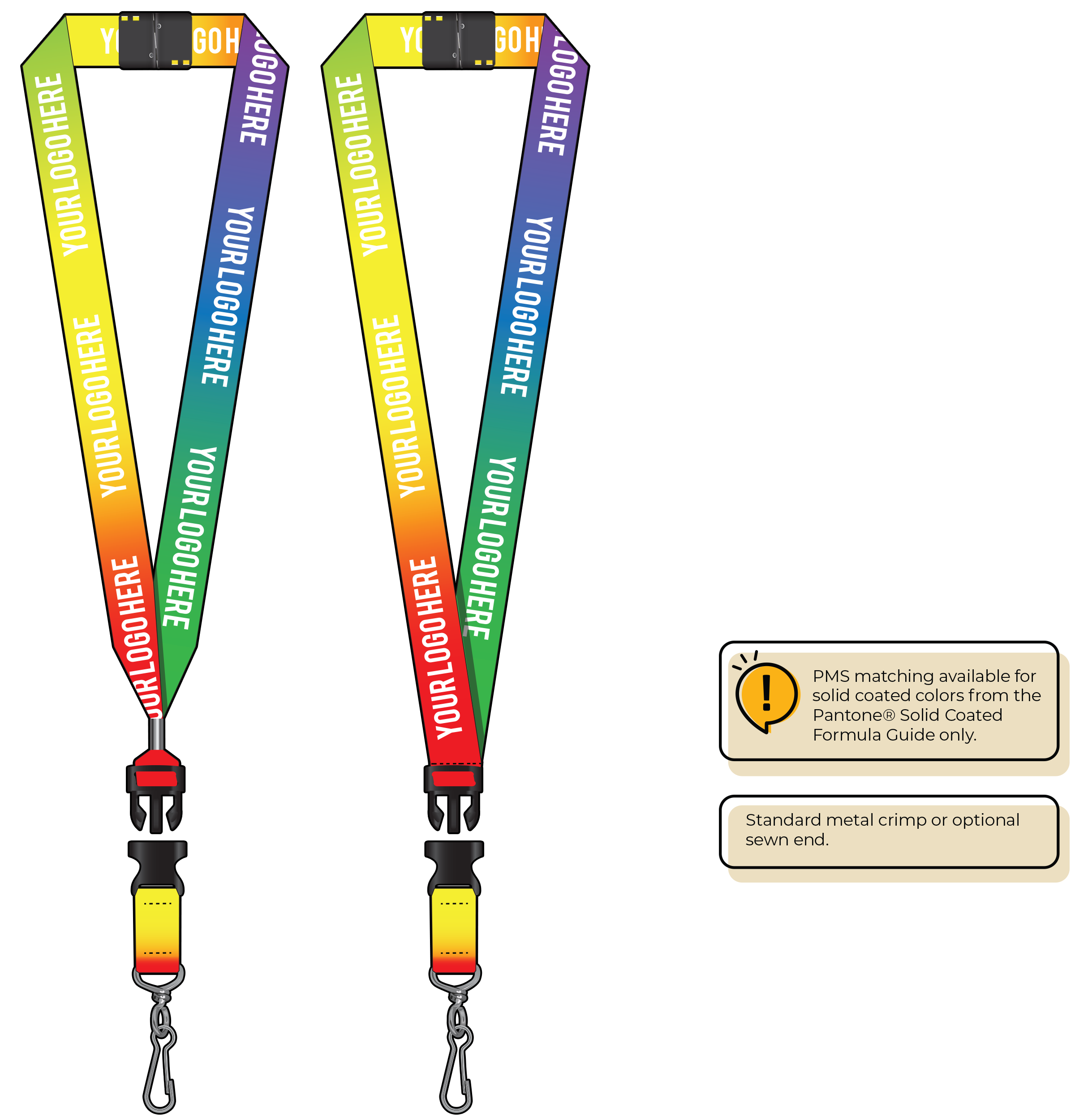 BH0004 | 1" Imported Dye Sublimation Lanyards