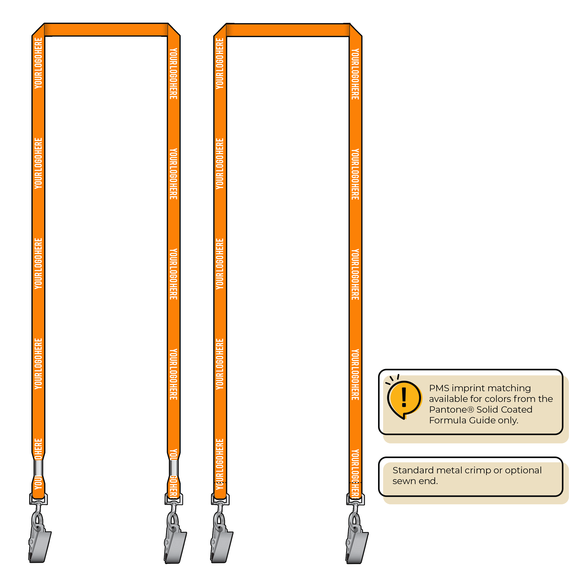 BH0011 | 3/8" MicroWeave Silkscreen Lanyards :: DOUBLE ENDED