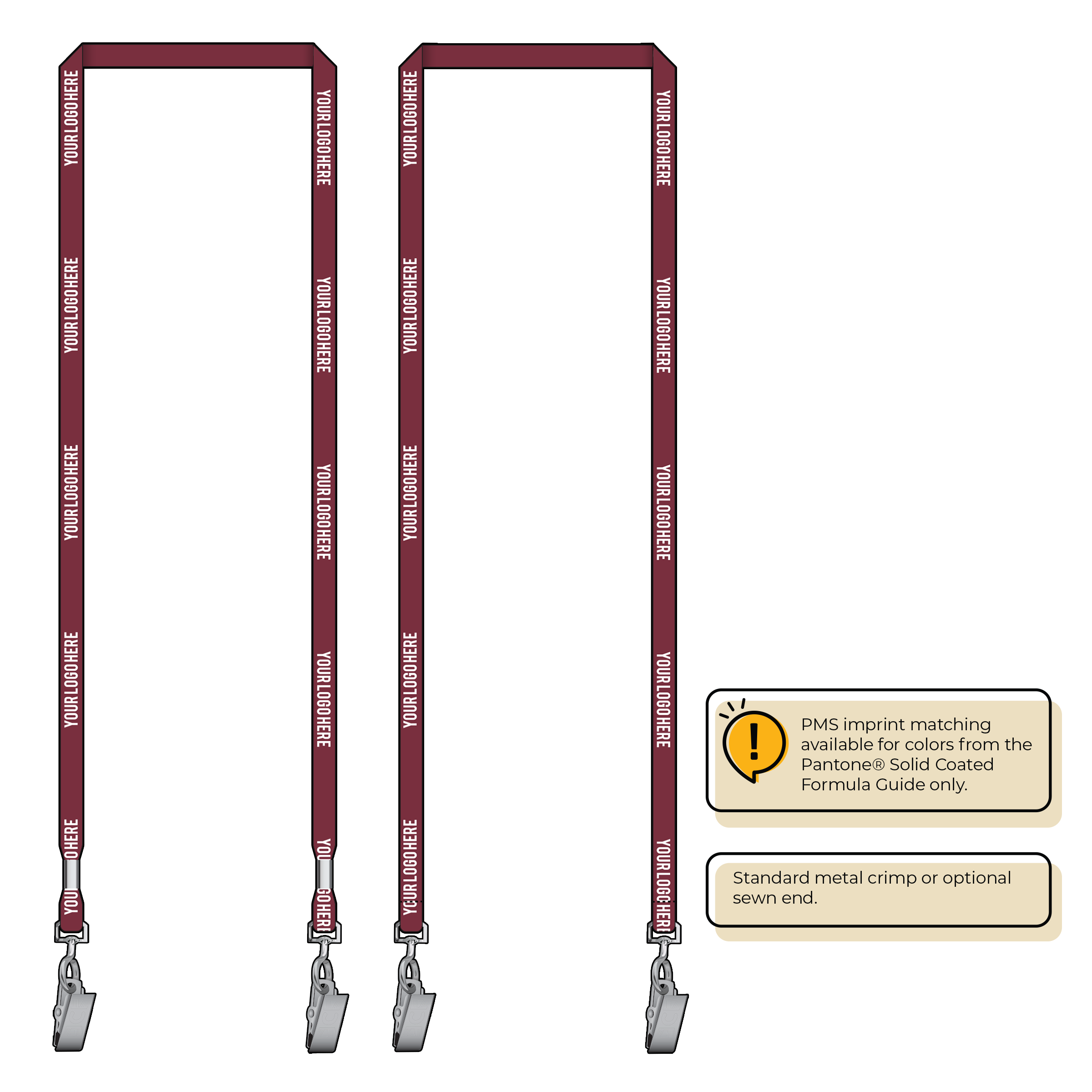 BH0011 | 3/8" MicroWeave Silkscreen Lanyards :: DOUBLE ENDED
