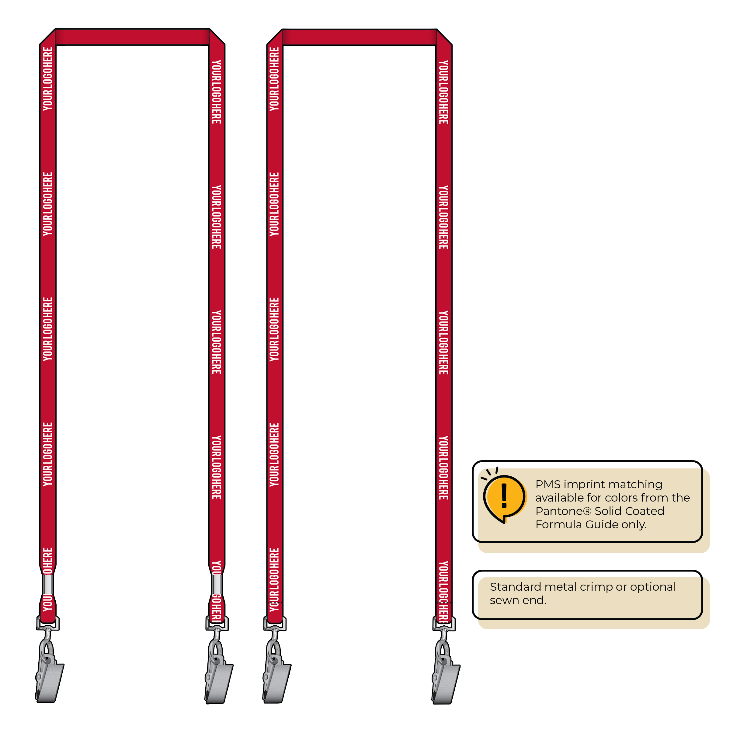 BH0011 | 3/8" MicroWeave Silkscreen Lanyards :: DOUBLE ENDED
