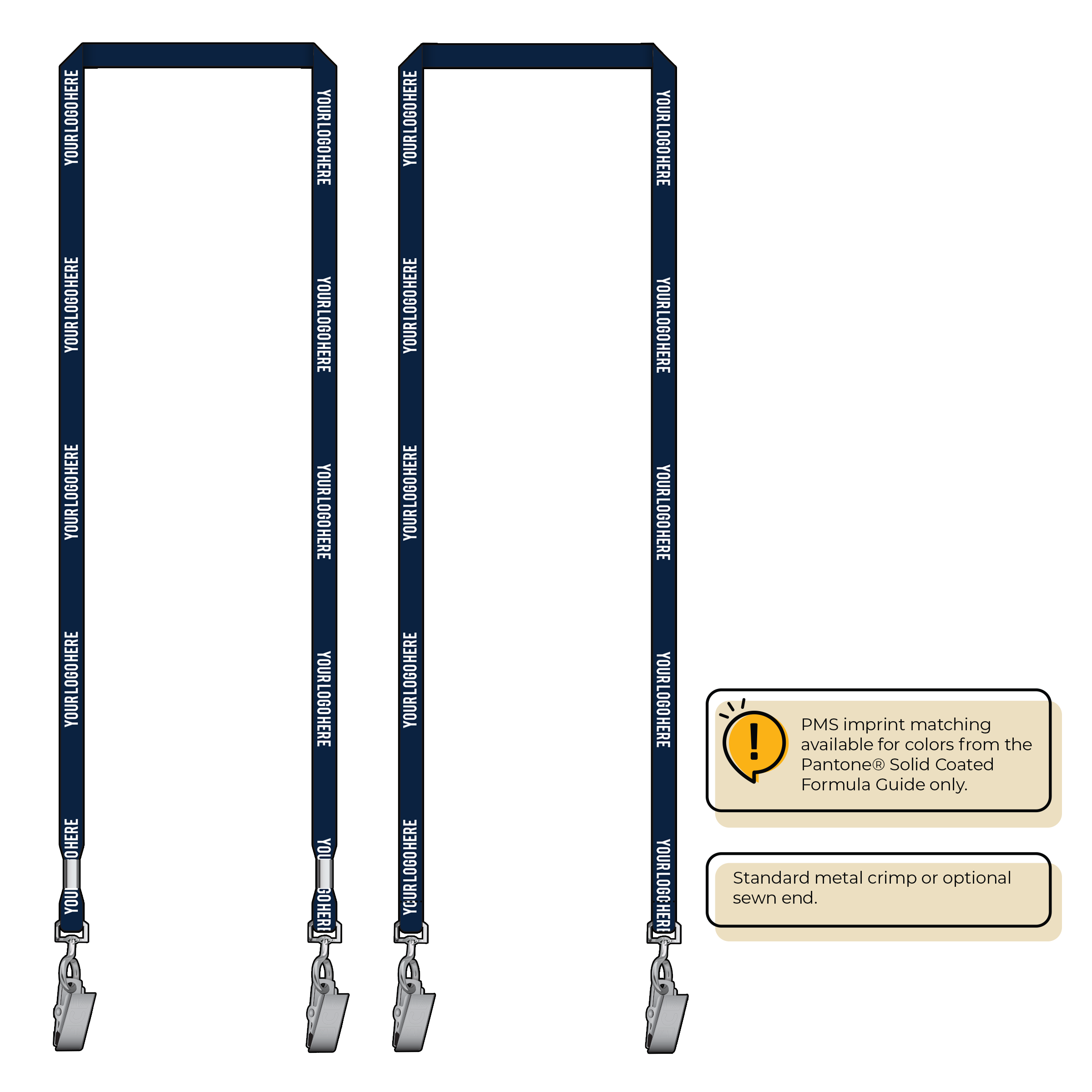 BH0011 | 3/8" MicroWeave Silkscreen Lanyards :: DOUBLE ENDED
