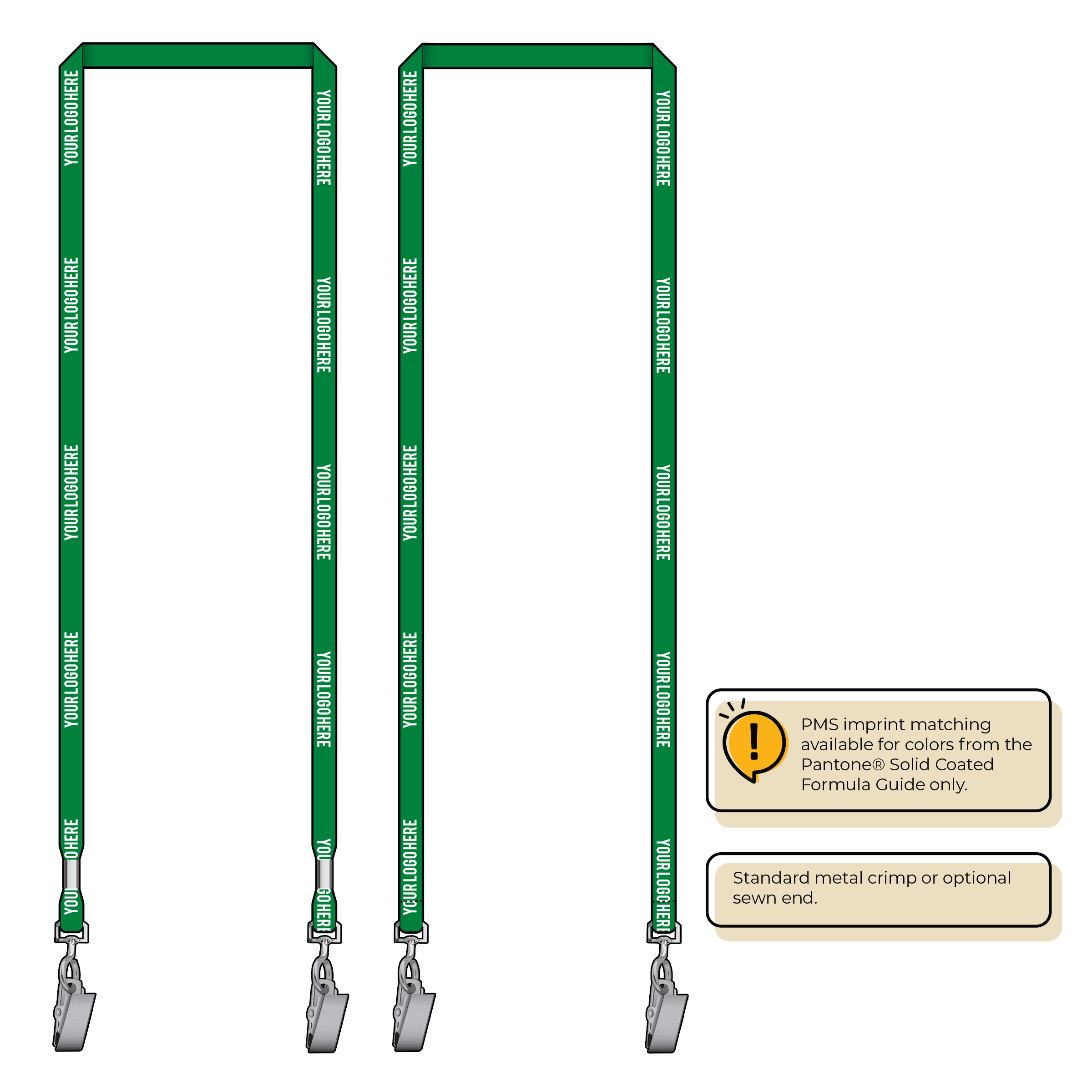 BH0011 | 3/8" MicroWeave Silkscreen Lanyards :: DOUBLE ENDED