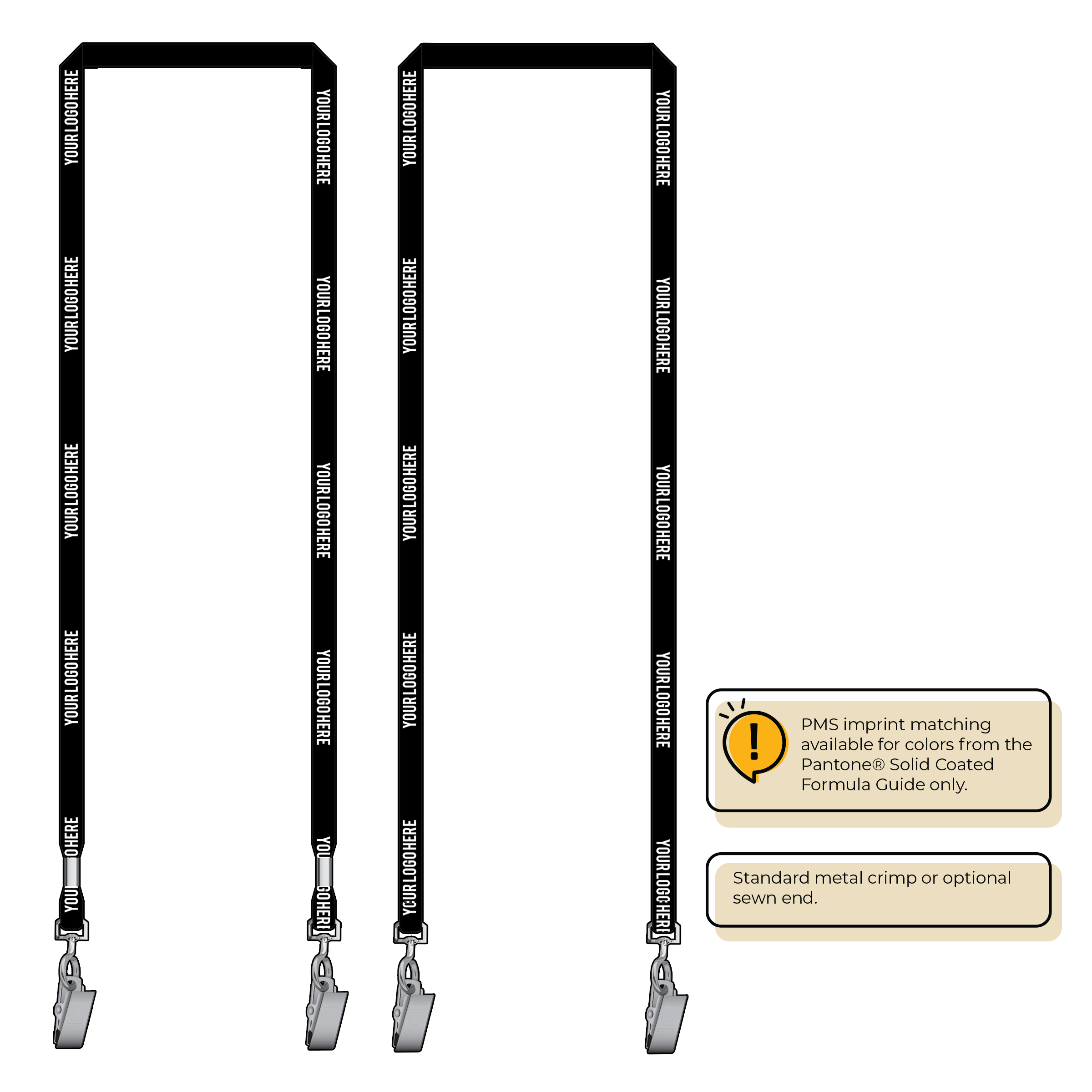 BH0011 | 3/8" MicroWeave Silkscreen Lanyards :: DOUBLE ENDED