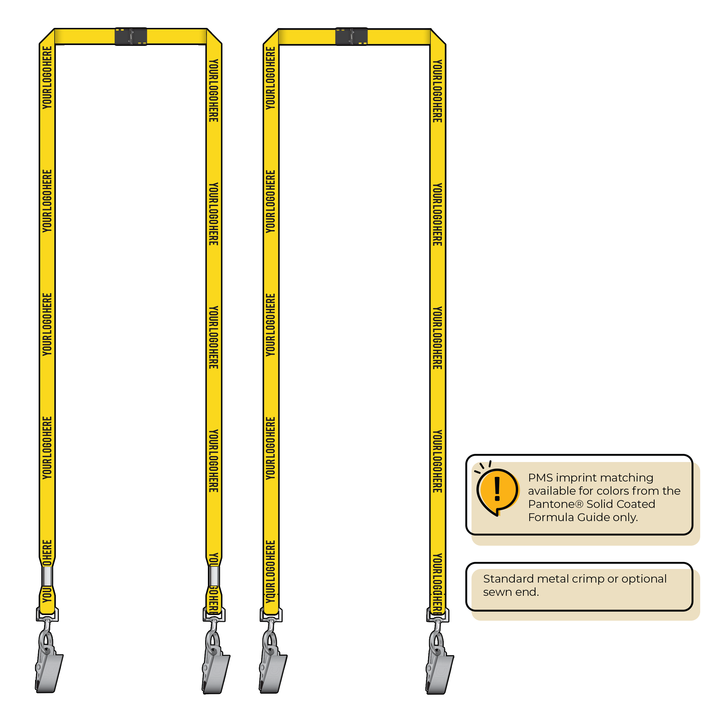 BH0011 | 3/8" MicroWeave Silkscreen Lanyards :: DOUBLE ENDED
