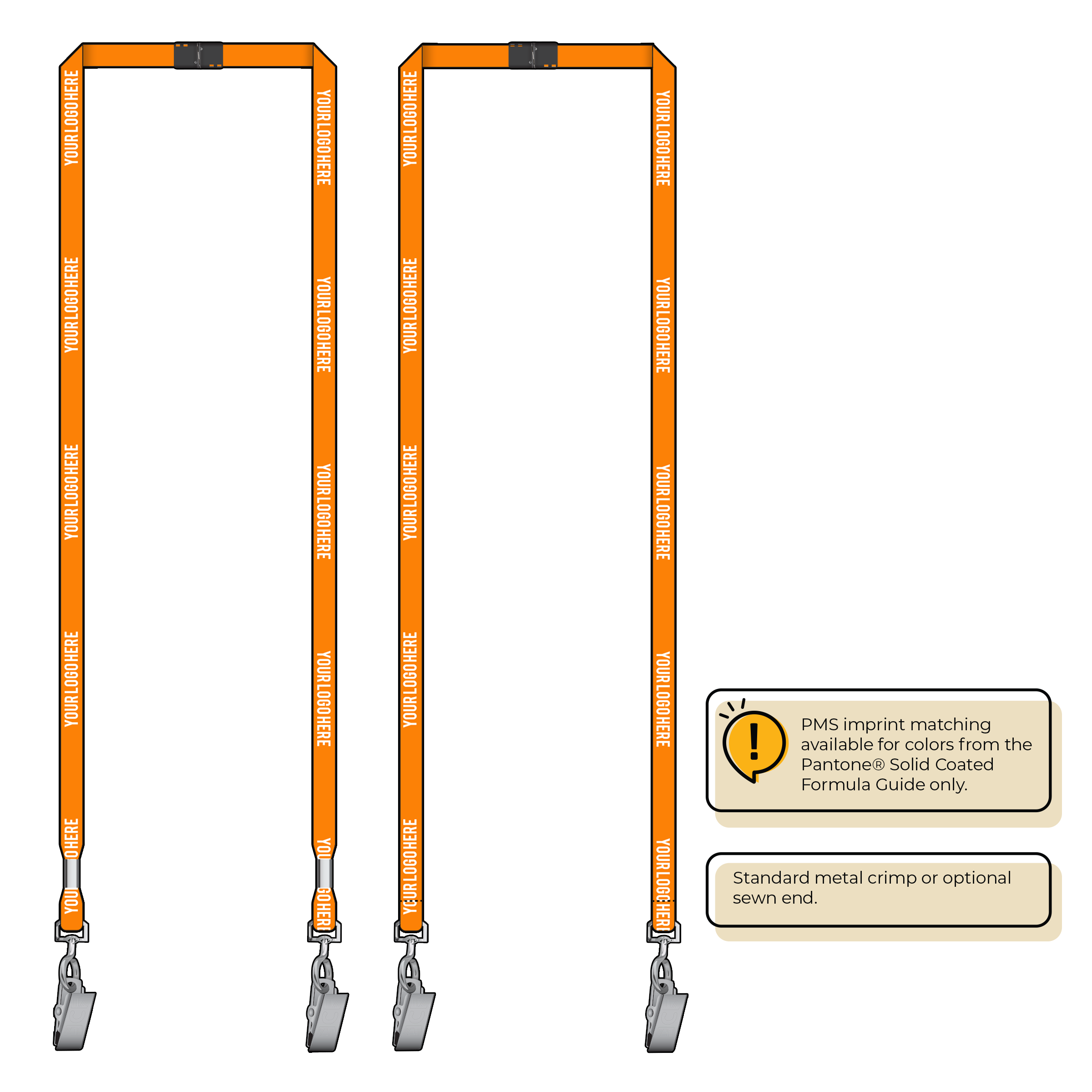 BH0011 | 3/8" MicroWeave Silkscreen Lanyards :: DOUBLE ENDED