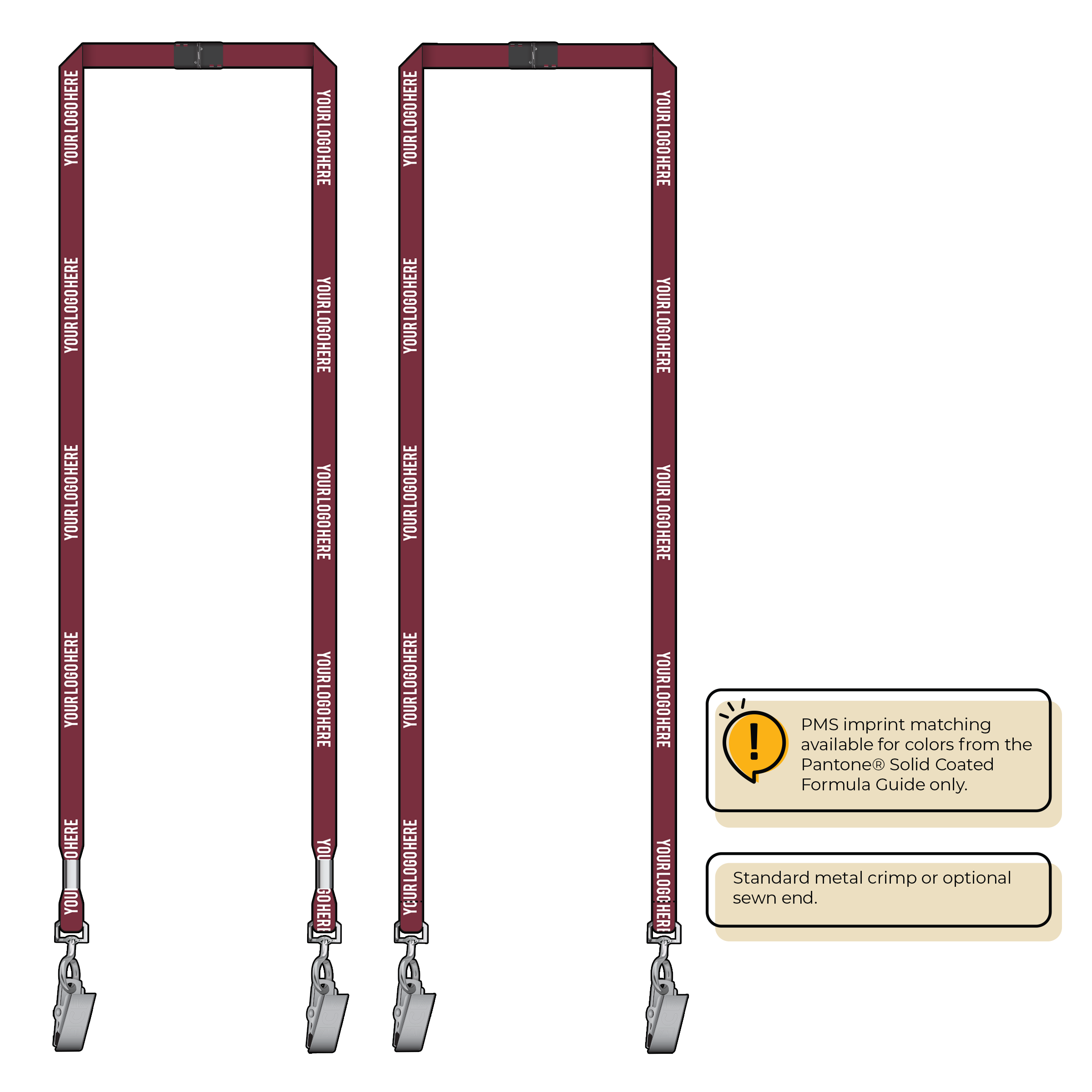 BH0011 | 3/8" MicroWeave Silkscreen Lanyards :: DOUBLE ENDED