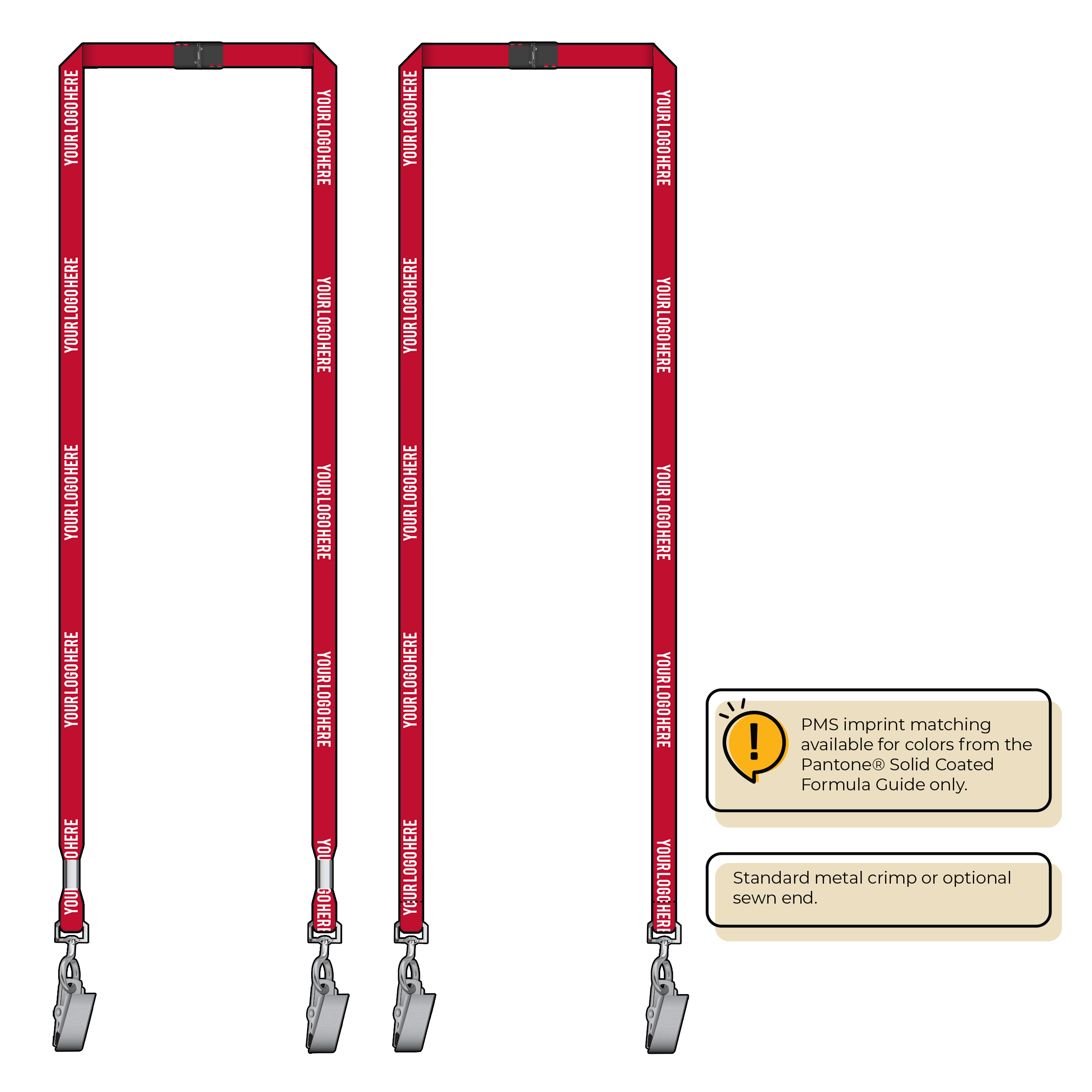 BH0011 | 3/8" MicroWeave Silkscreen Lanyards :: DOUBLE ENDED